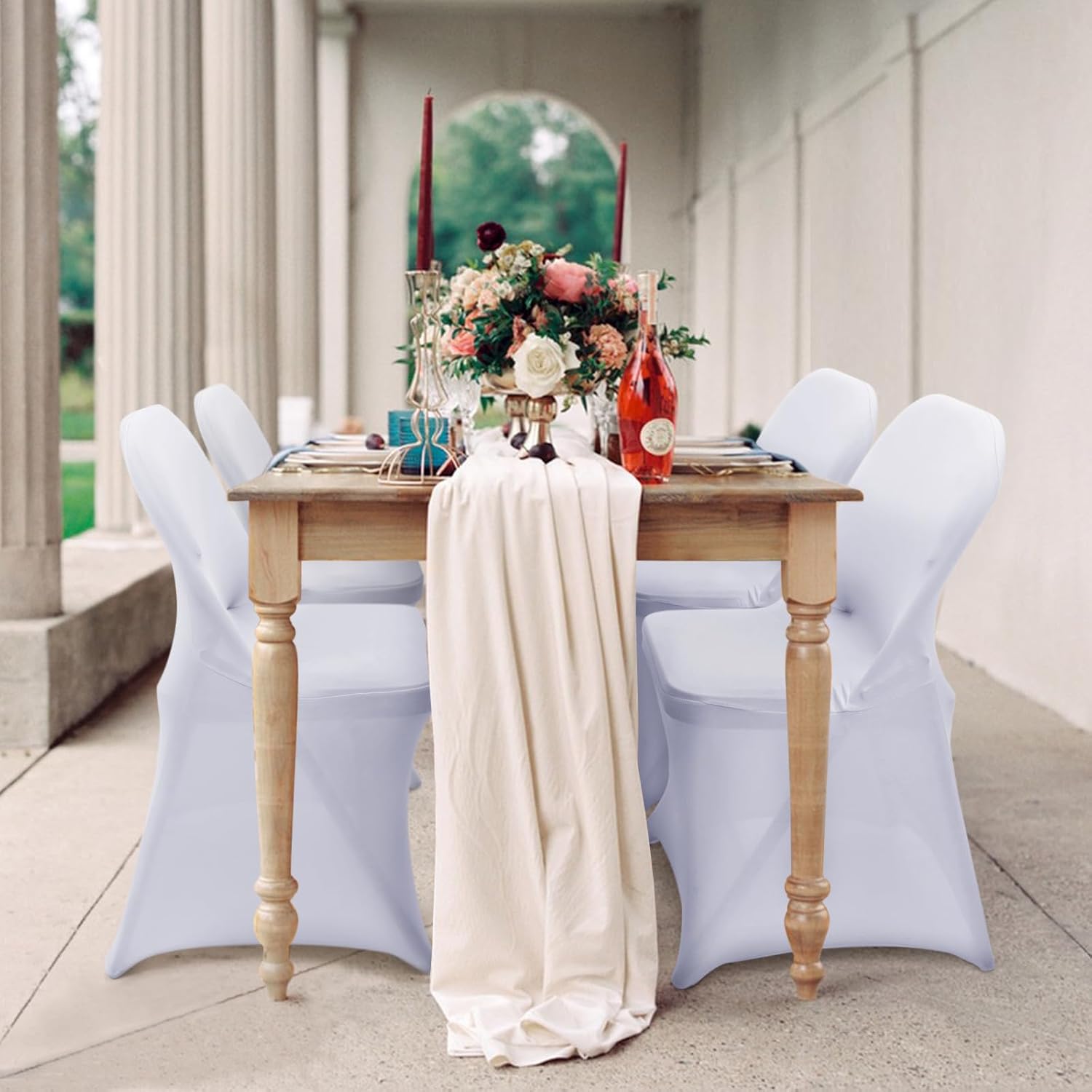 30 fundas para sillas plegables de elastano, protector elástico mejorado para sillas para bodas, vacaciones, banquetes, fiestas, celebraciones
