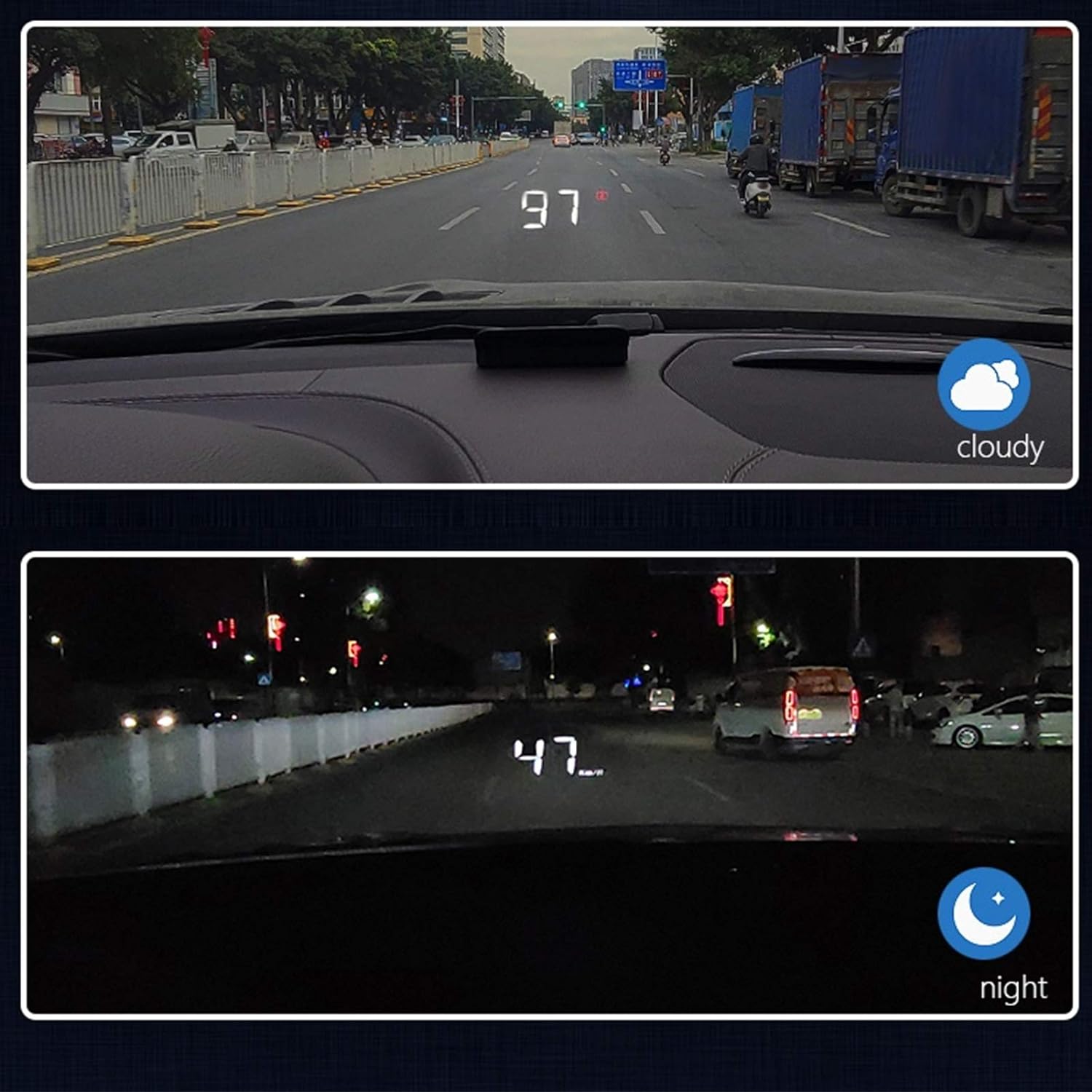 OBD2 HUD – Pantalla de cabeza hacia arriba, pantalla de velocímetro HUD para automóvil, proyector de parabrisas, medidor multifunción, alarma de