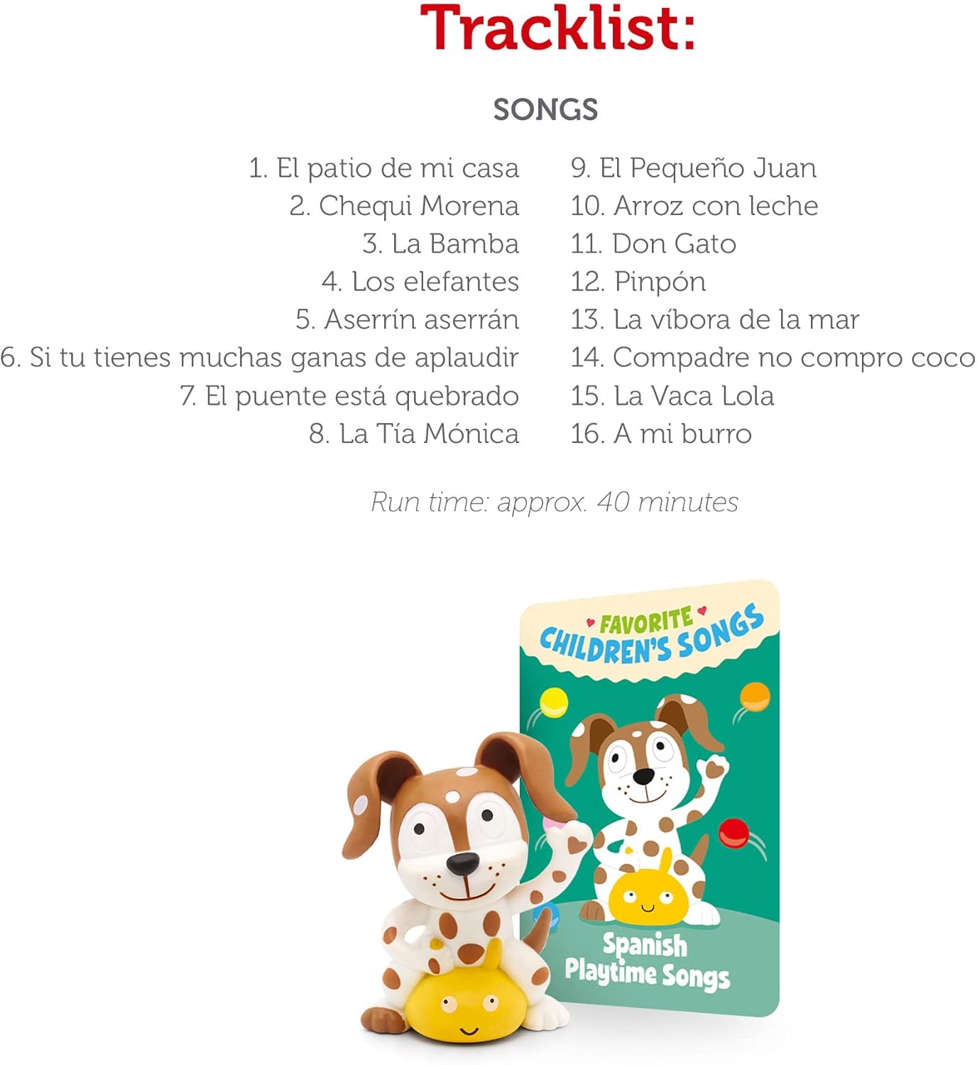 Tonies Español Playtime Canciones Audio Reproducir Personaje