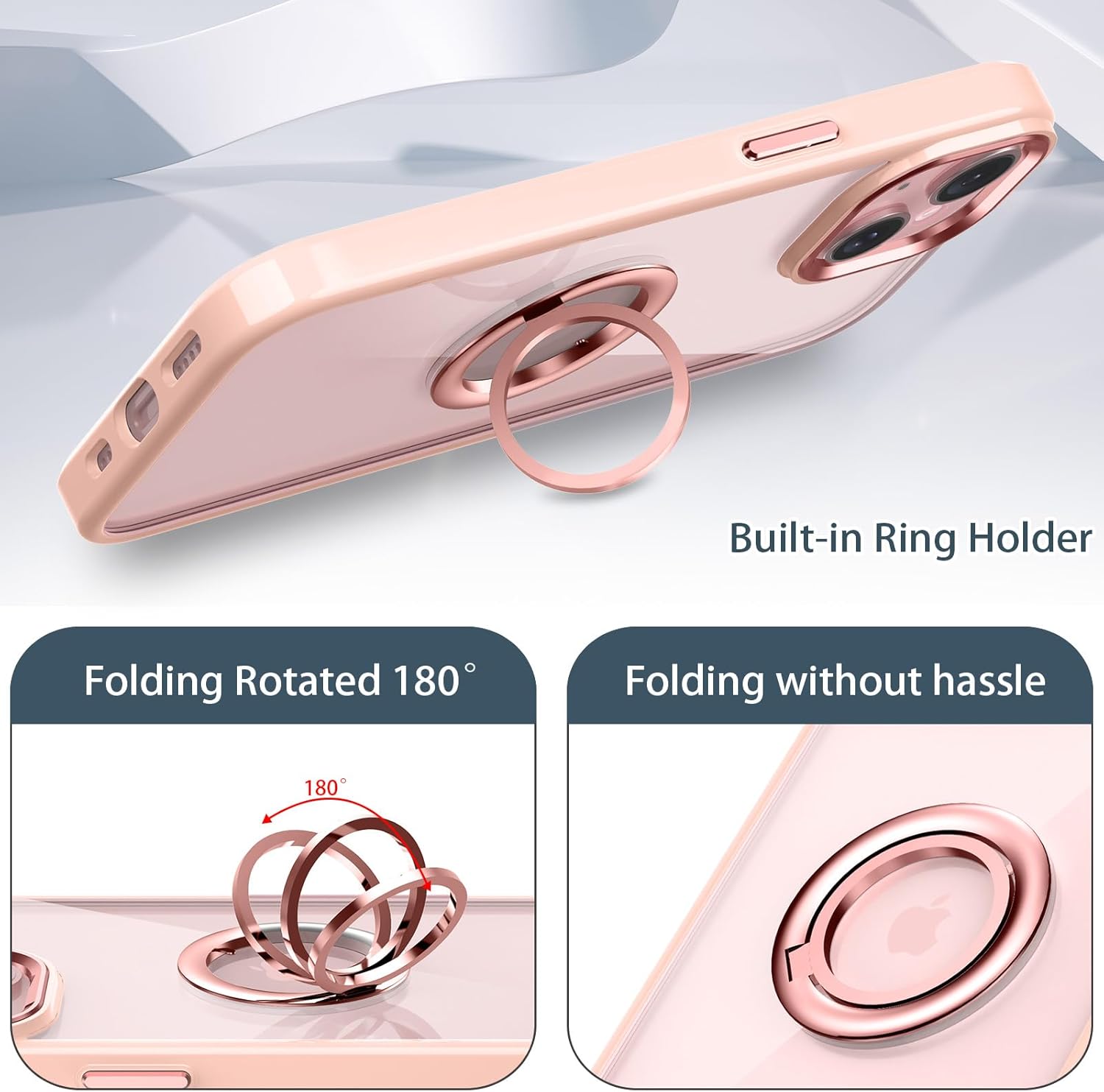 LONTECT Funda para iPhone 15 Plus a prueba de golpes, delgada, resistente a las caídas, cuerpo completo, transparente, carcasa protectora de