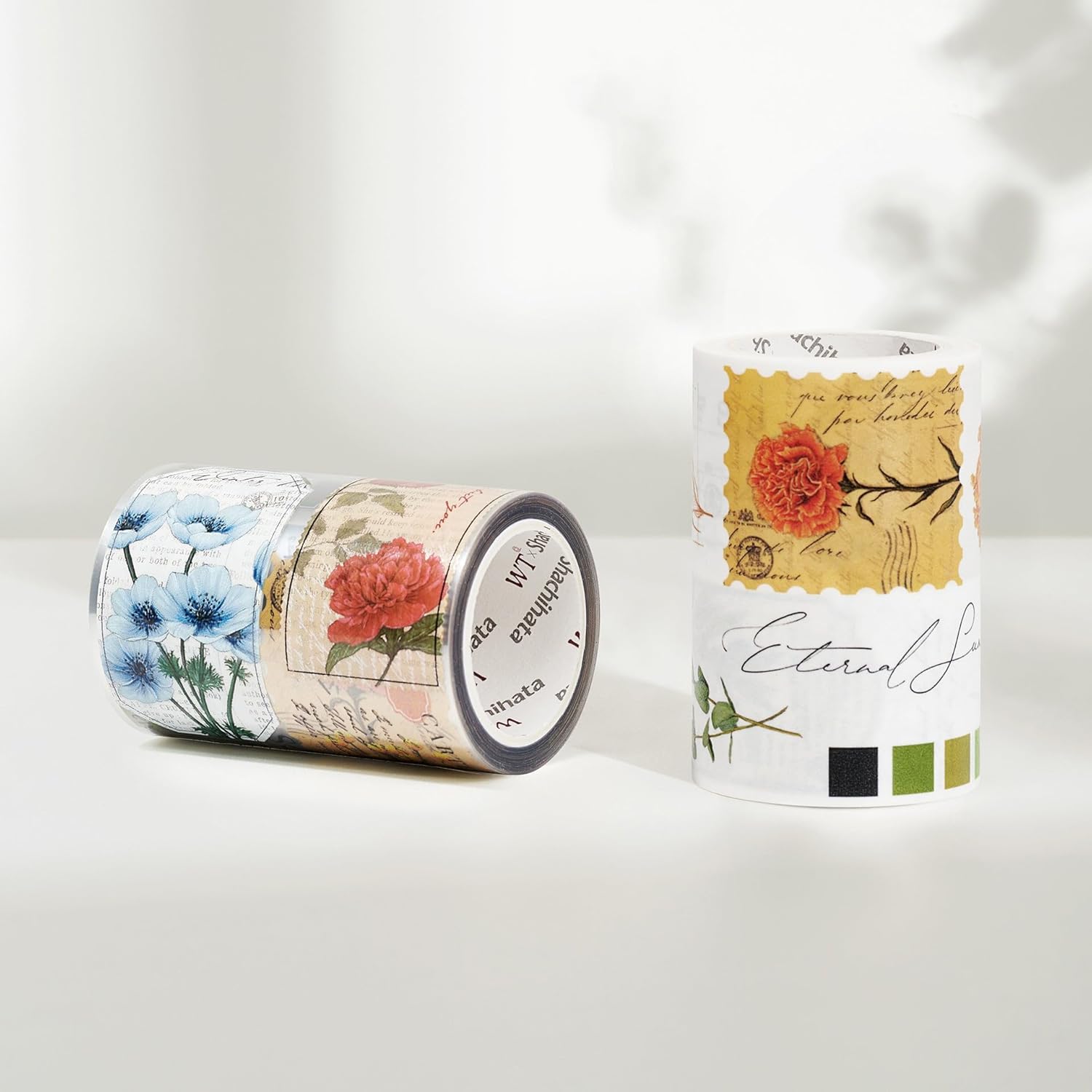 WT Season’s Symphony – Cinta Washi ancha, rollo individual, diseños originales, cinta decorativa floral, cuaderno de recortes de chatarra Bujo