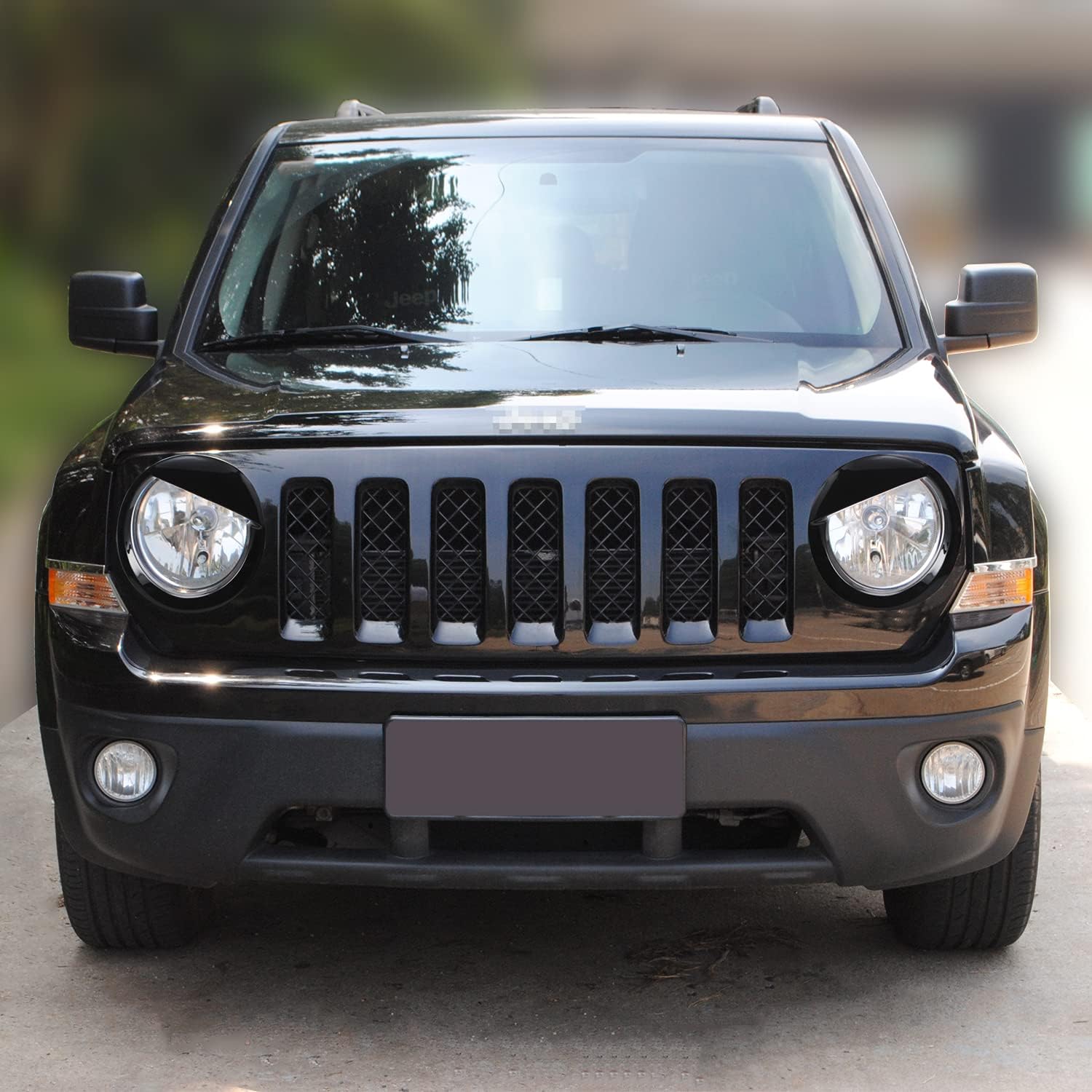 JeCar Cubierta de faro delantero ABS Angry Birds estilo biseles para Jeep Patriot 2011-2016, negro