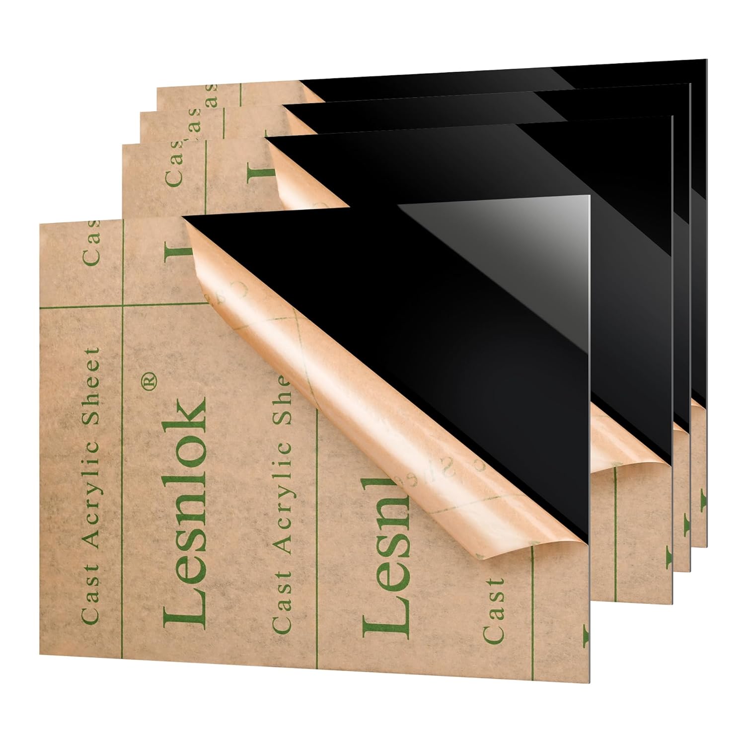4 hojas acrílicas negras de 8 x 10 pulgadas de grosor de 18 pulgadas de grosor, 0.118 in, materiales de bricolaje para decoración del hogar,