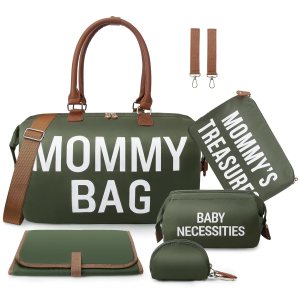 printe 6 bolsas grandes para pañales con cambiador y 2 bolsas organizadas, bolsa para mamá para hospital con funda para chupete, correas, gancho printe 6 bolsas grandes para pañales con cambiador y 2 bolsas organizadas, bolsa para mamá para hospital con funda para chupete, correas, gancho