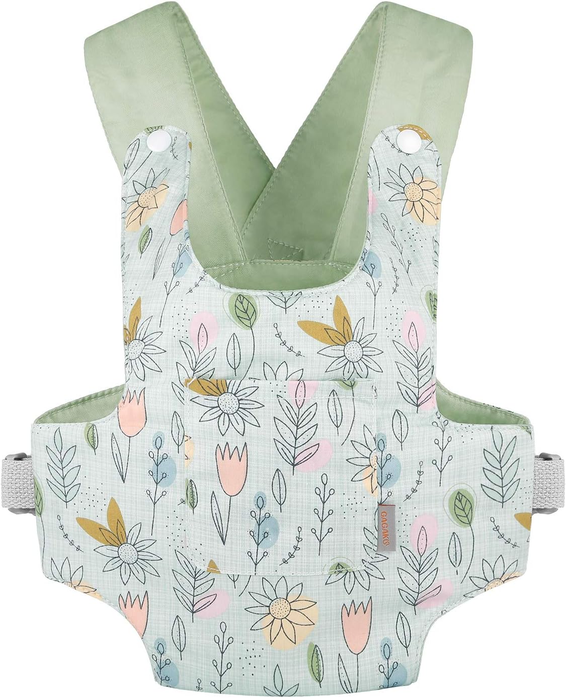 GAGAKU Portabebés de muñeca portador de muñeca accesorio de peluche con correas ajustables para niños – Verde (girasol)