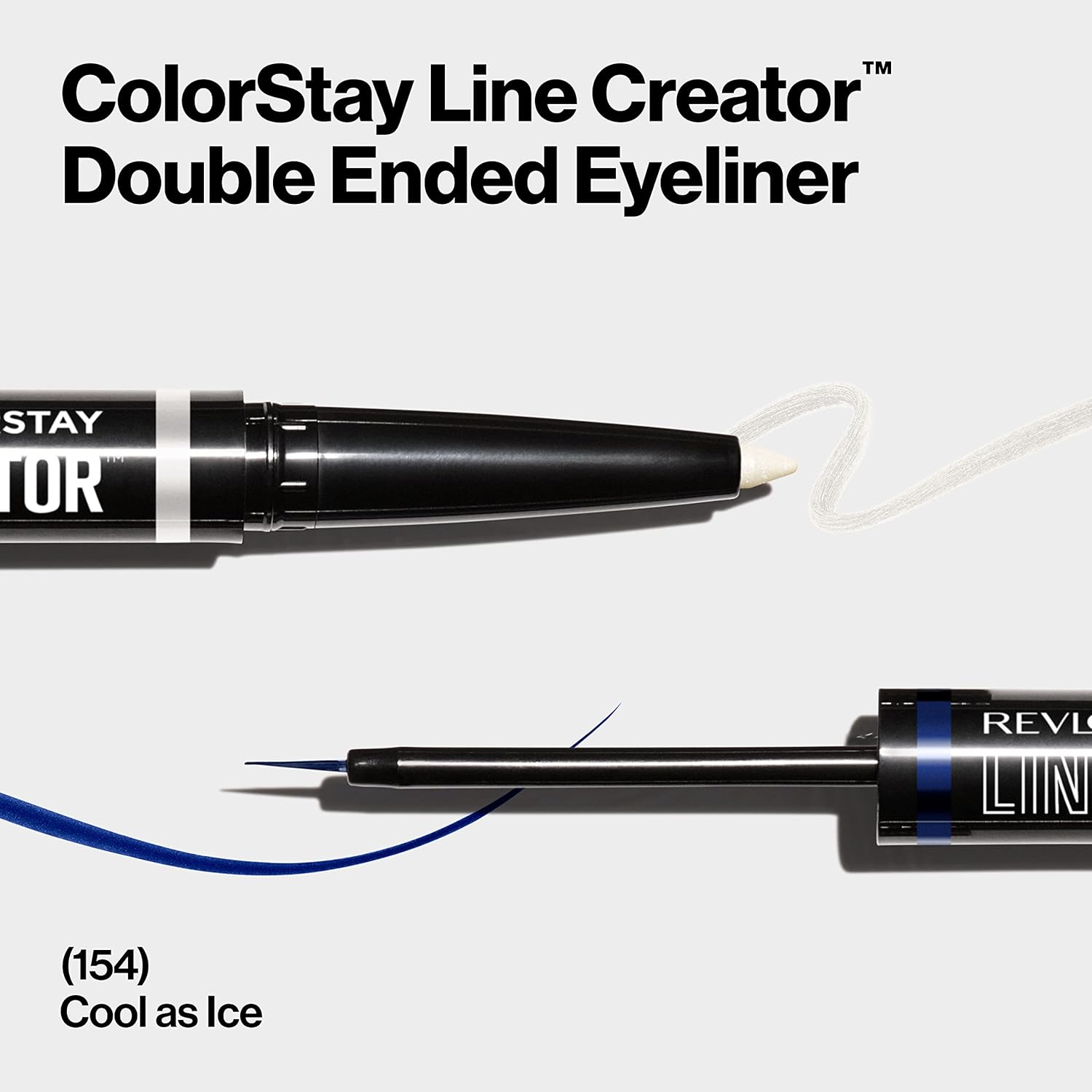Revlon Delineador líquido y lápiz Kohl ahumado, maquillaje de ojos ColorStay Line Creator, impermeable y resistente a la transferencia, 154 Cool as
