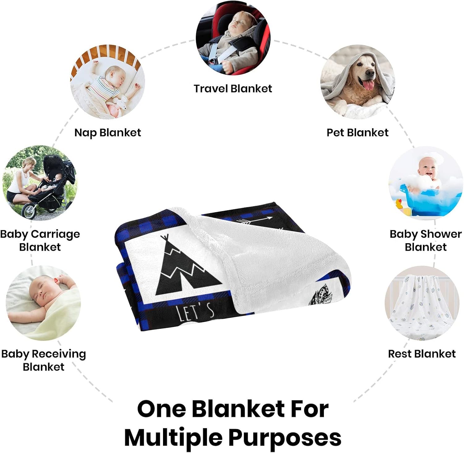 Manta de bebé personalizada con nombre de la selva, manta de bebé personalizada para niños, manta personalizada de regalo para bebé niño, regalo
