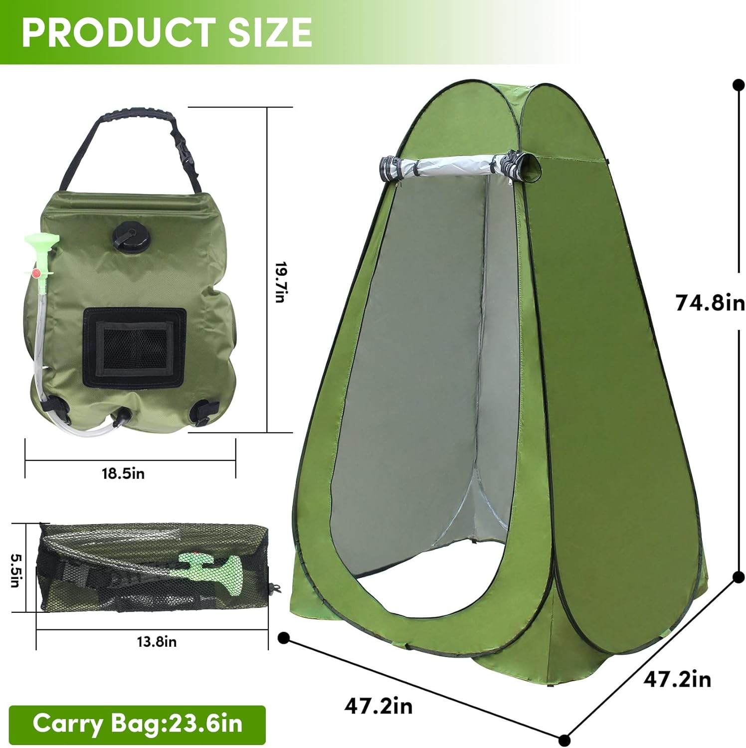 Tienda de campaña de ducha desplegable, tienda de privacidad desplegable para inodoro portátil, tienda de campaña de ducha de camping, kit de tienda