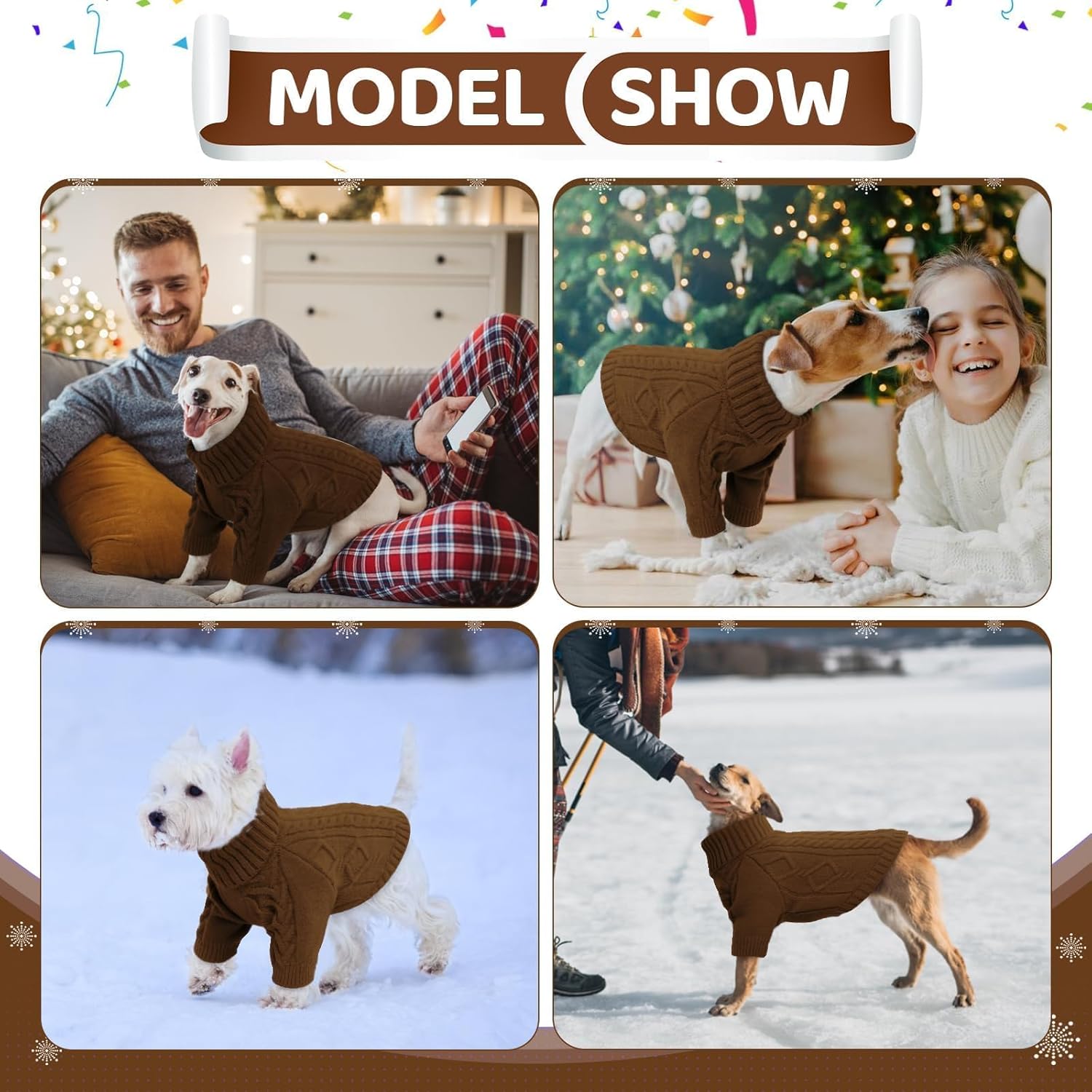 Kuoser Suéter para perro pequeño, suéteres para perros pequeños, ropa de invierno para perros pequeños, niños y niñas, suéter de punto para perros