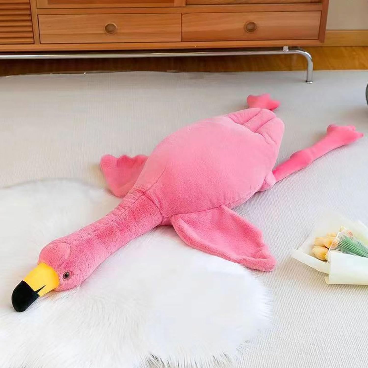 XQEYNT Almohada de peluche de flamenco de 63 pulgadas, muñeca de peluche gigante de flamenco rosa, juguetes de peluche para niños, regalos de