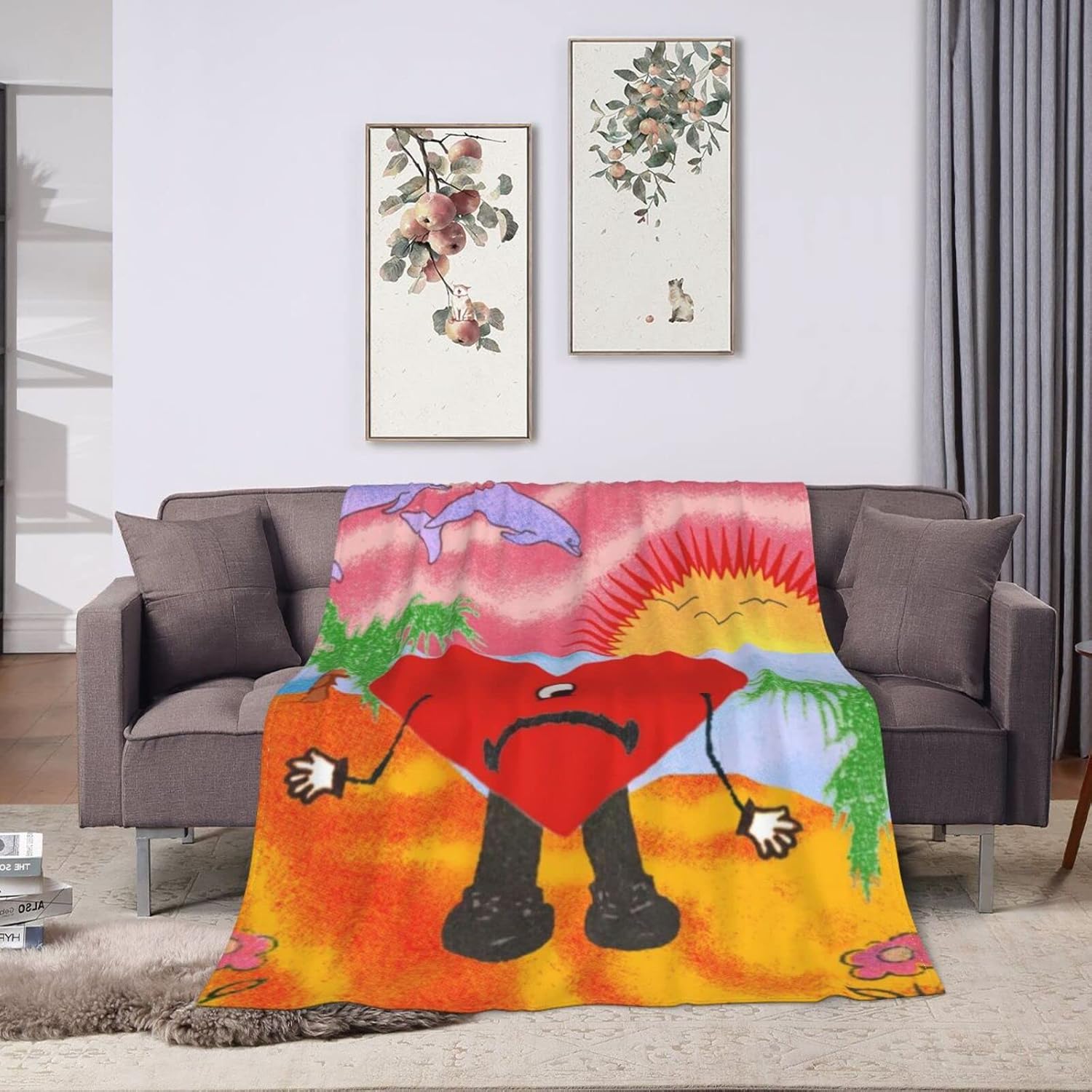 Manta de Bad Bad, manta de cama suave y cálida para sofá cama para todas las estaciones, súper suave y cómoda manta de franela de lujo
