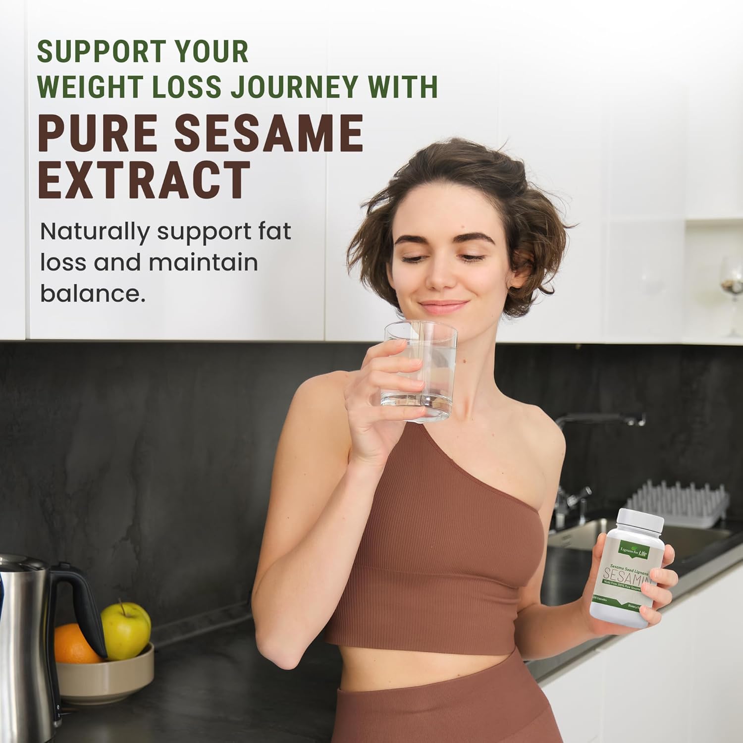 Lignans For Life Extracto de sésamo – 540 mg con 81 mg de sesamina y 27 mg de sesamolina, suplemento de salud hepática y apoyo inmunológico para el