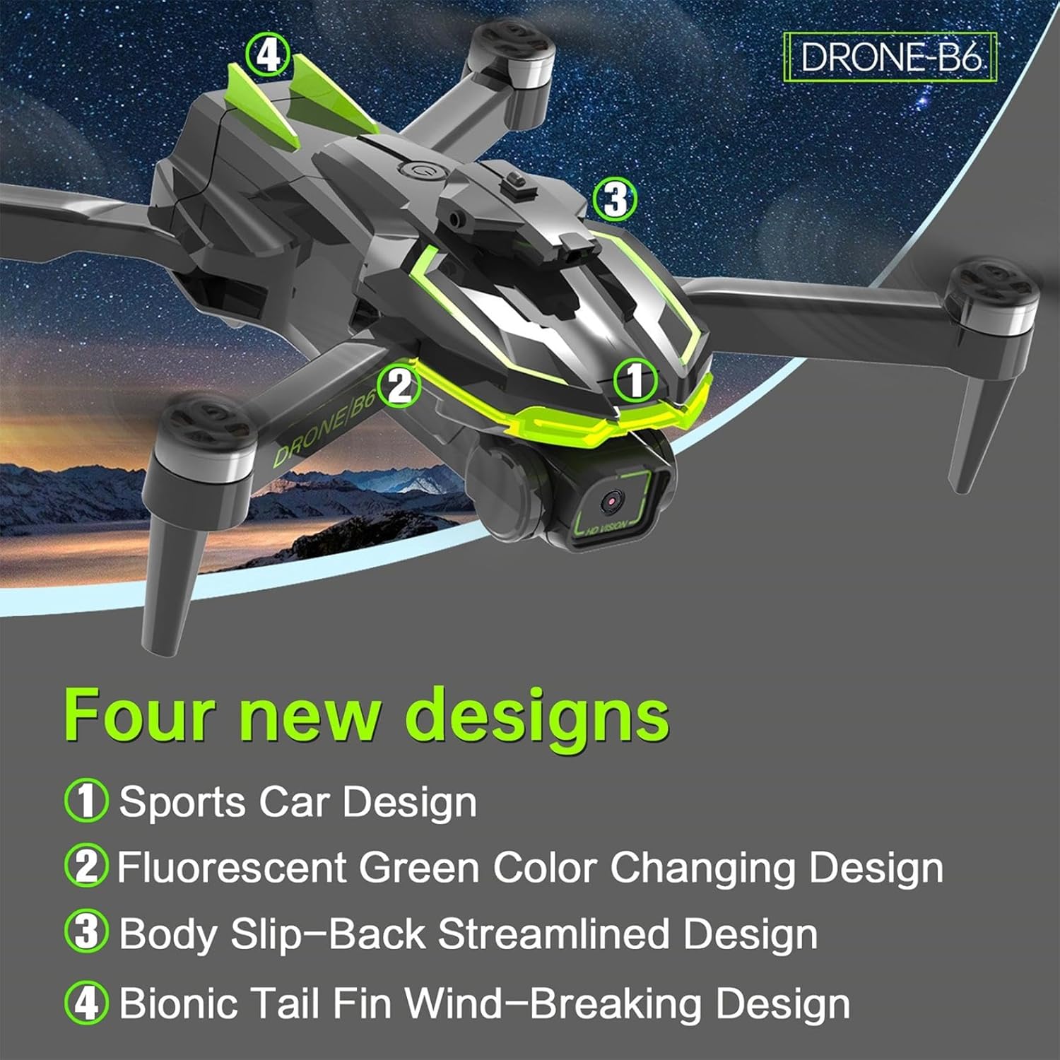 Drone With Dual 1080P HD Camera – Advanced Brushless Motor Drones with Wind Resistance Intelligent Obstacle Avoidance Headless Mode Gesture Control