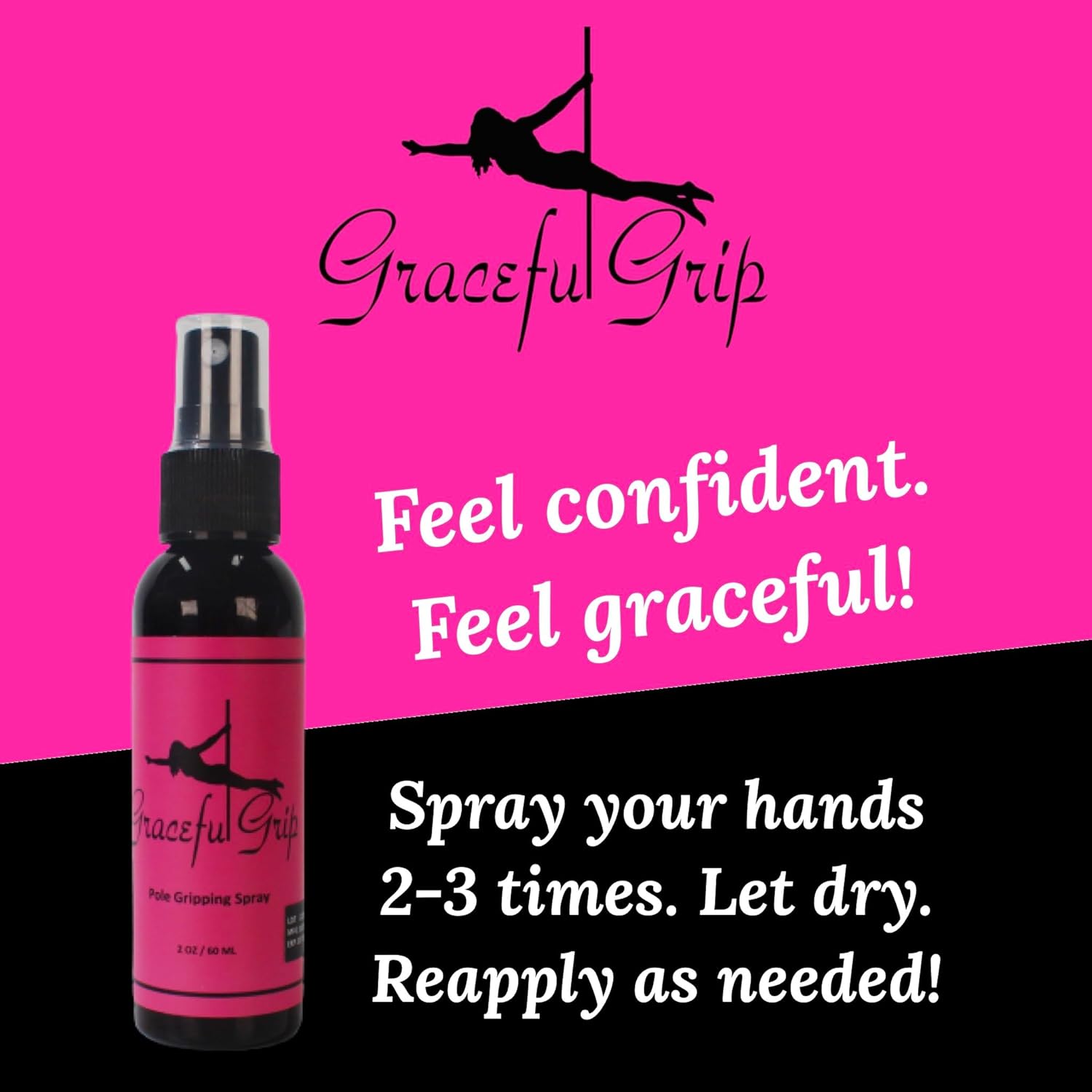 Spray de agarre de mano – Mejor agarre de poste para baile de poste y fitness – Agarre mejorado para sedas aéreas – Espray de colofonia para manos