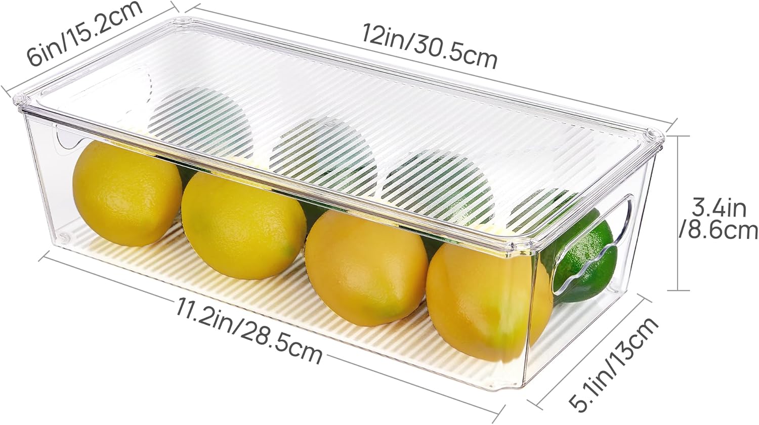 Vtopmart 8 organizadores transparentes y contenedores de almacenamiento con tapas, contenedores de almacenamiento de plástico apilables con asas