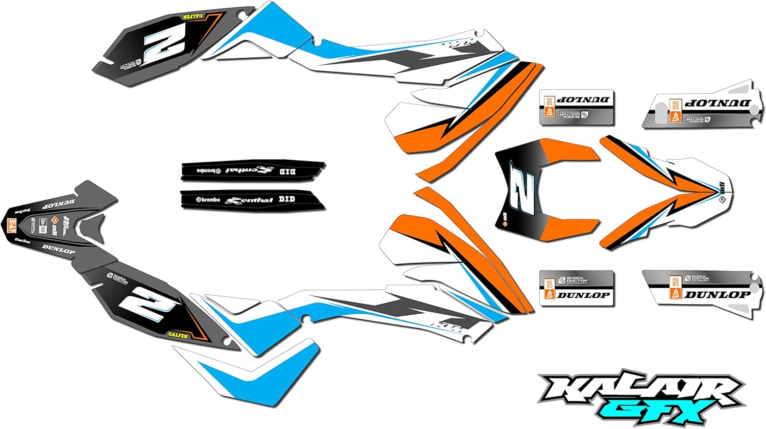 Kit de gráficos para KTM SMC 690LC4 (2008-2011) Razor Series Oc 16 Mil  Pegatinas de motocicleta Dirt pit Bike Racing, calcomanías de automoción,
