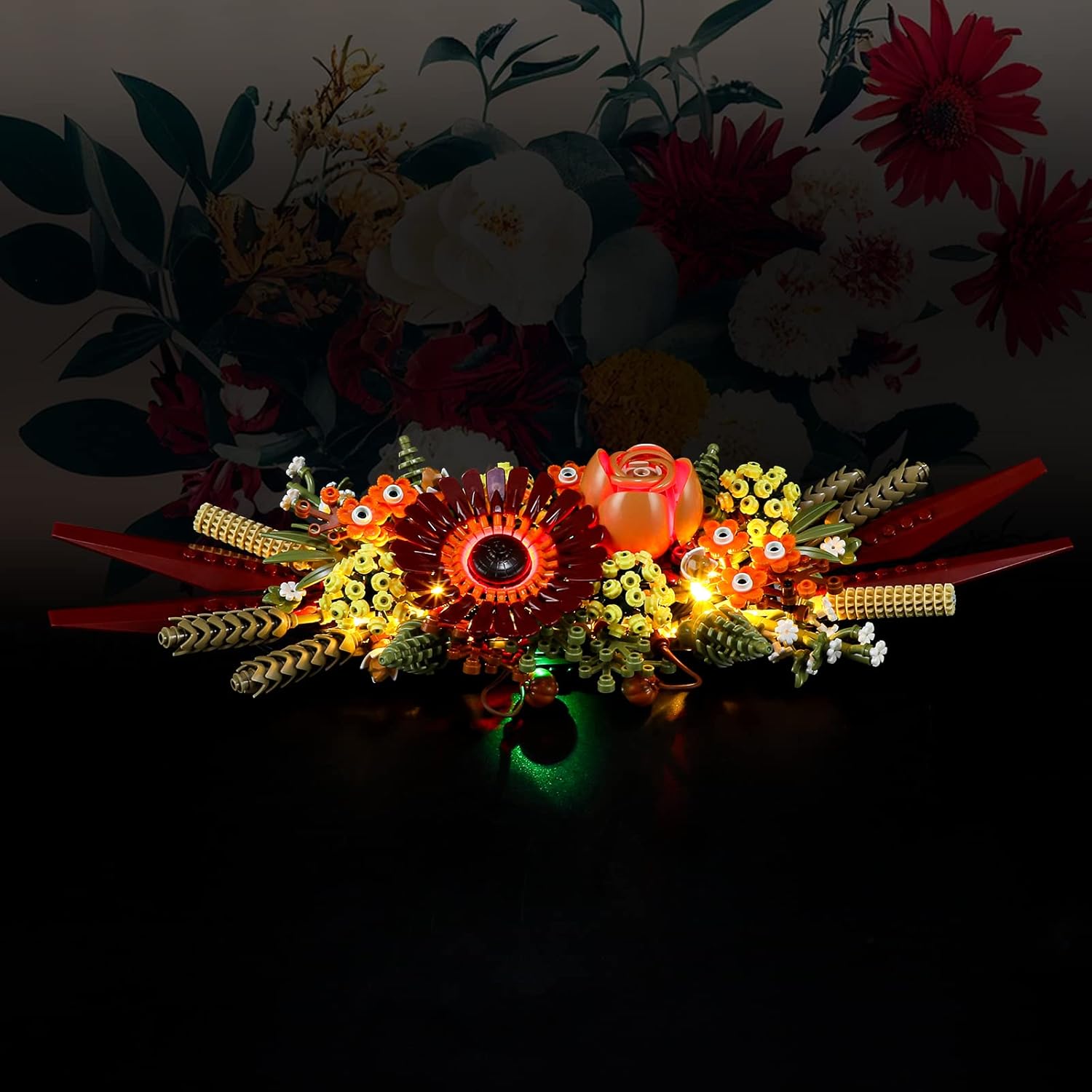 Vaodest Juego de luces LED para iconos de Lego, centro de mesa de flores secas, diseño y configuración compatible con el modelo 10314 (solo luz LED,