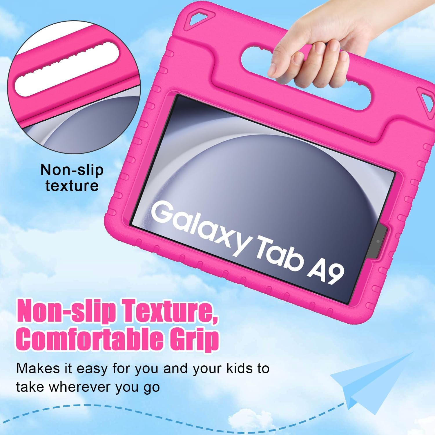 BMOUO Funda para niños para Samsung Galaxy Tab A9 de 8.7 pulgadas 2023 (SM-X110X115X117) y Galaxy Tab A7 Lite 2021, con protector de pantalla, a