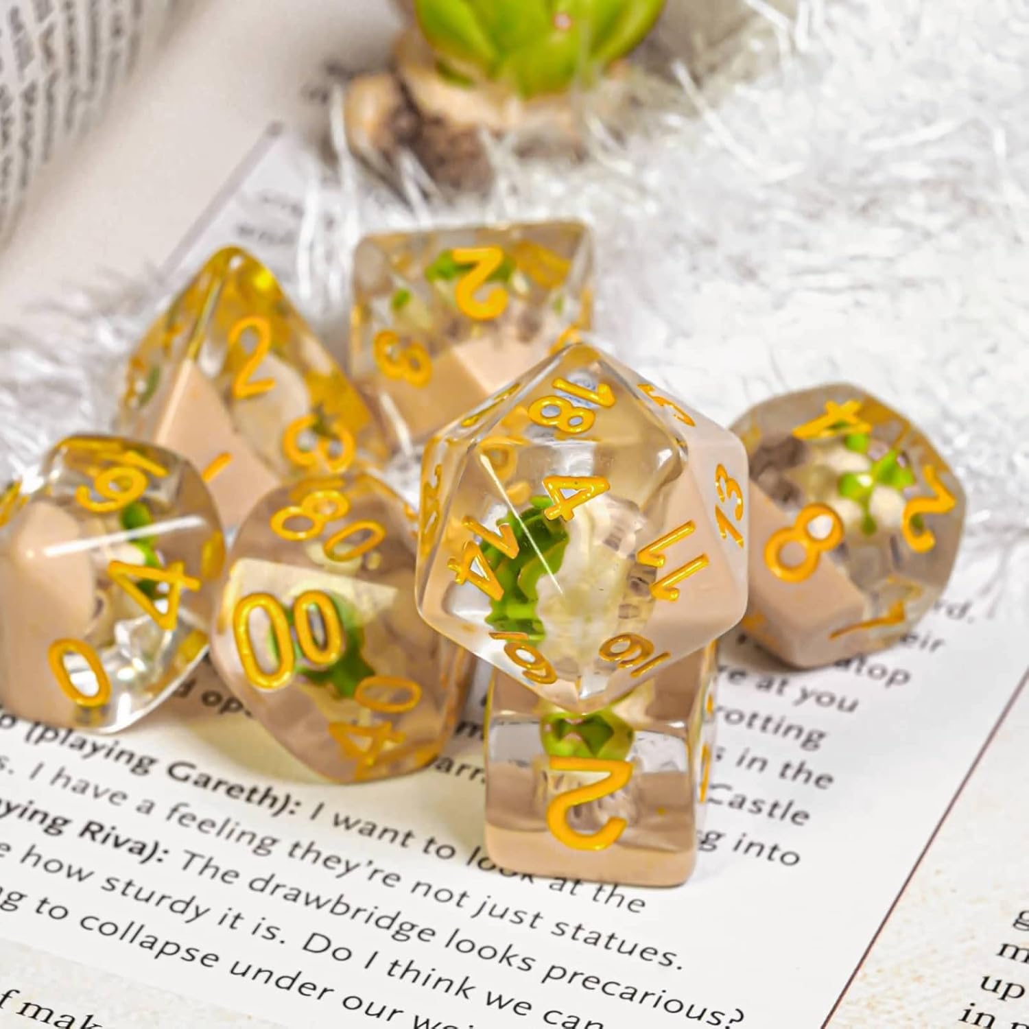 UDIXI – Juego de dados poliédricos DND, dados D&D de 7 die para Dungeons and Dragons, dados DND para MTG, Pathfinder, juegos de mesa (plantas