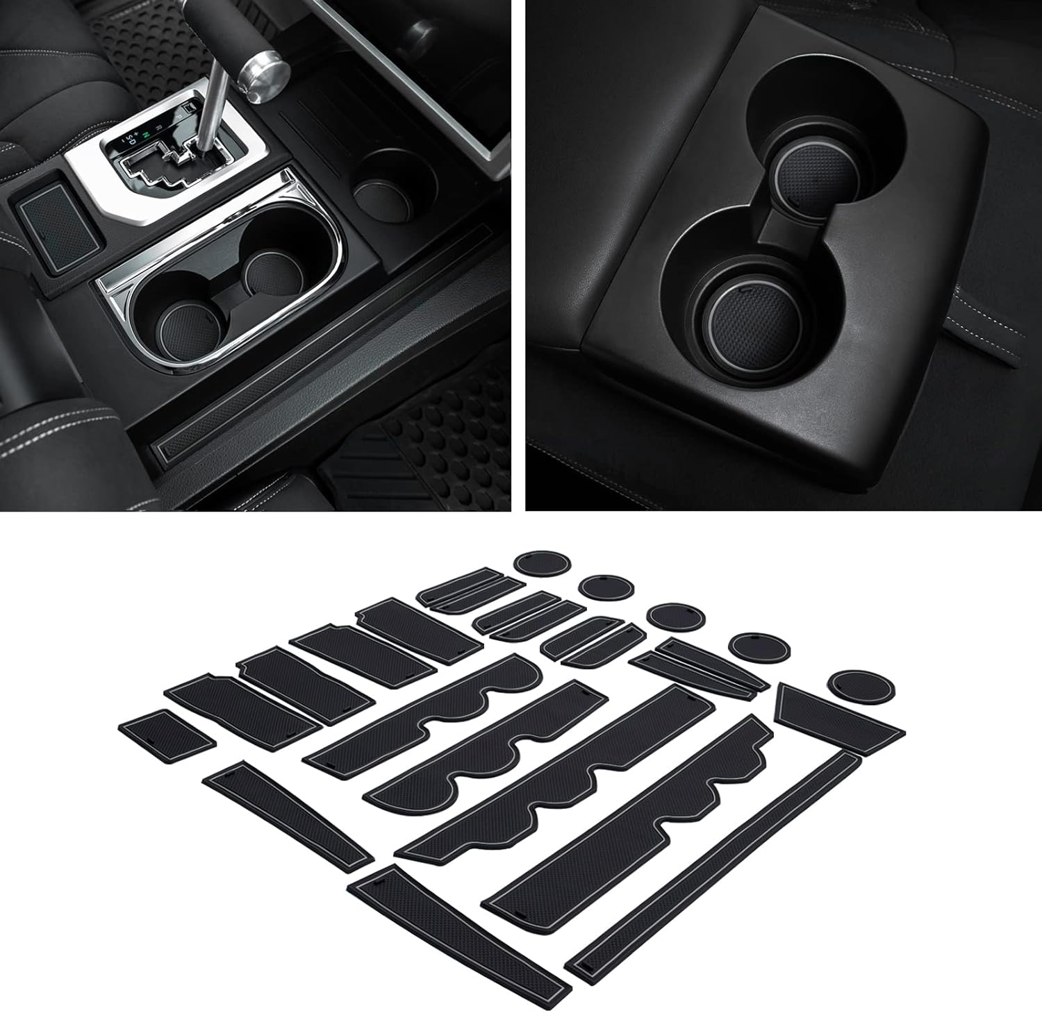 JDMCAR Compatible con accesorios Toyota Tundra 2021 2020 2019 2018 2017 2016 2015 2014 Kit de accesorios de revestimiento premium, consola