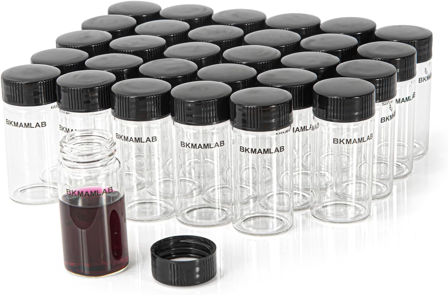 BKMAMLAB Frascos de vidrio pequeños transparentes de 0.7 fl oz 30 piezas con tapones de rosca (30 piezas)
