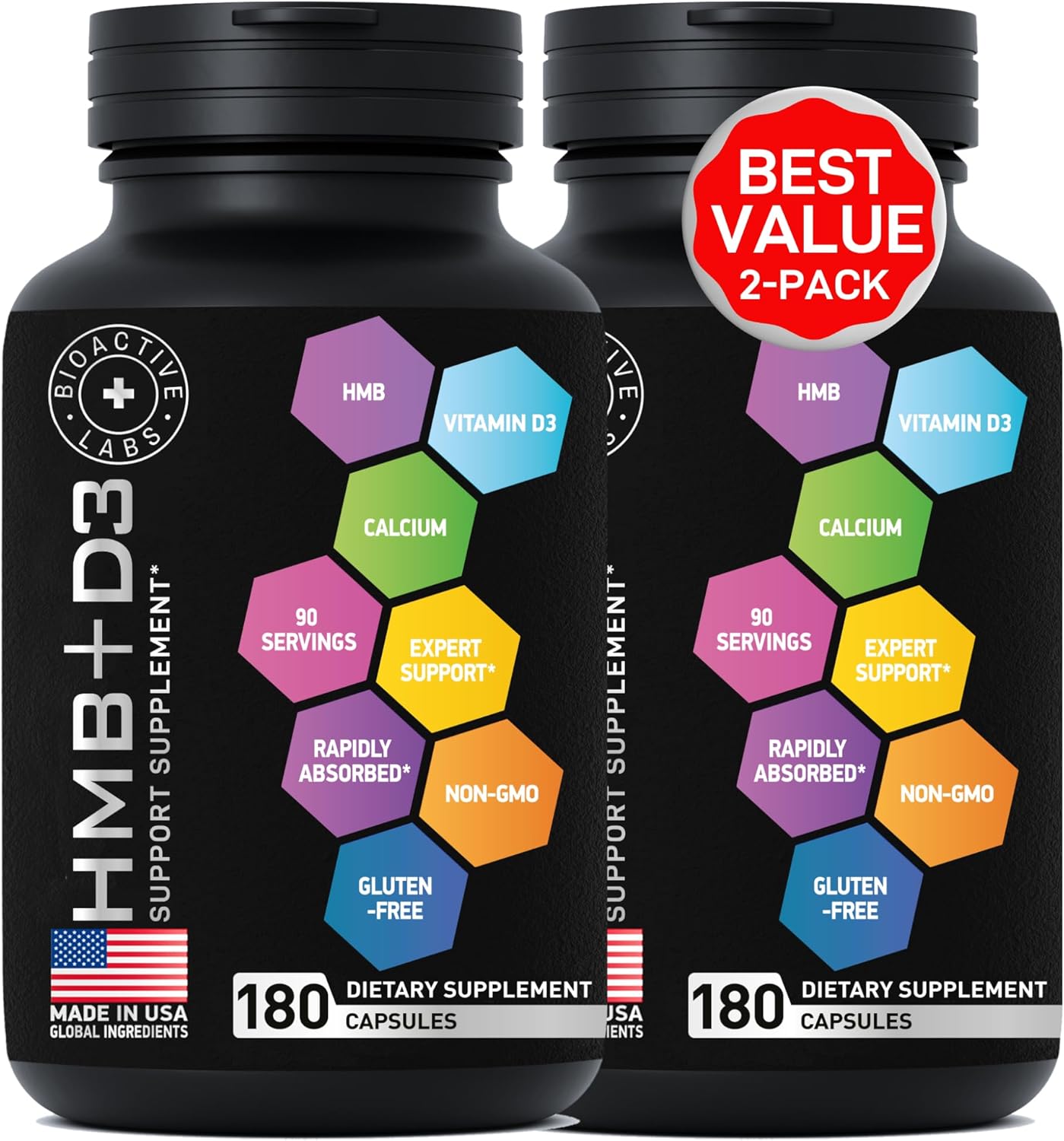 Suplemento de HMB y vitamina D3  B-hidroxi b metilbutirato  1000 mg HMB suplementos con D3 y calcio  Fuerza y Recuperación, crecimiento muscular,