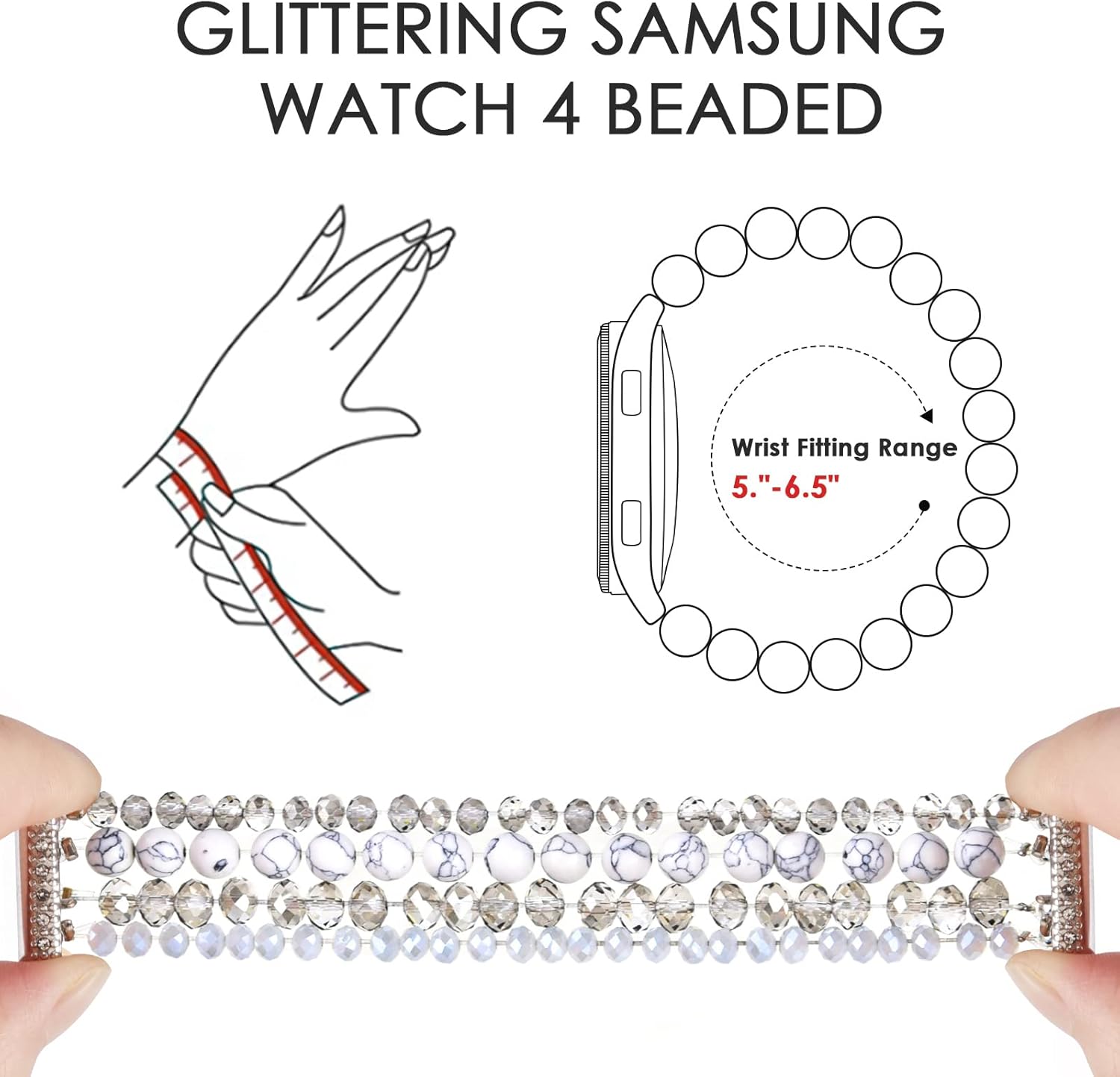 CAGOS Pulsera para Samsung Galaxy Watch 6 Band ClassicGalaxy Watch Active 2 BandGalaxy Watch 5 Band ProGalaxy Watch 4 Band Classic, 0.787 in Galaxy