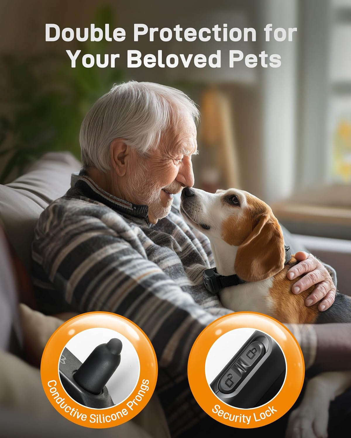Collar de choque para perros DOG CARE 2024 avanzado de 4000 pies con control remoto, collar eléctrico IP67, 3 modos de entrenamiento, puntas de