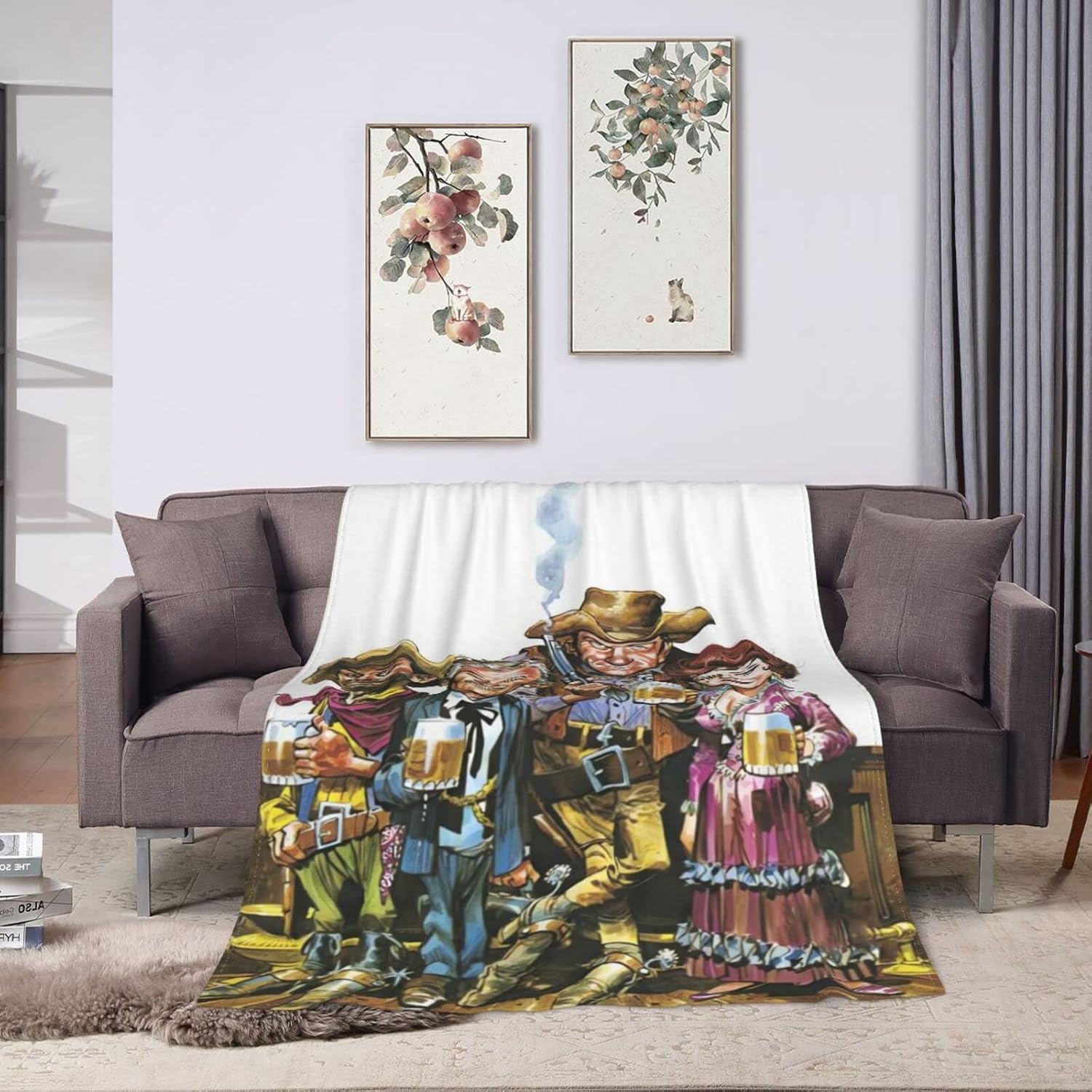Manta de franela para sofá cama, manta para sala de estar o dormitorio, 60 x 50 pulgadas