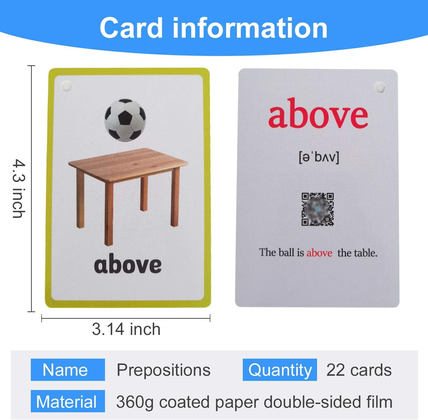 22 unidsset preposiciones regalos niños tarjetas flash inglés tarjeta de bolsillo educativo aprendizaje bebé juguetes para niños pre-jardín de