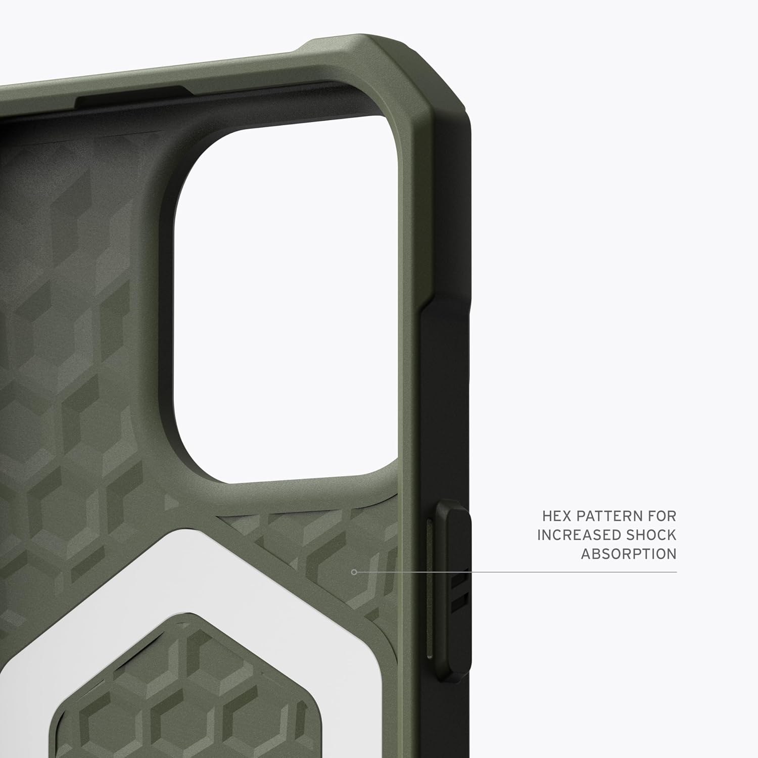 URBAN ARMOR GEAR Funda UAG versión actualizada Compatible con iPhone 15 Pro de 6.1 pulgadas, Essential Armor Olive Drab imán integrado compatible