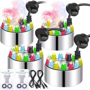 4 piezas de niebla ultrasónica de Halloween nebulizador 12 LED fuente de agua estanque máquina de niebla interior nebulizador de estanque que cambia 4 piezas de niebla ultrasónica de Halloween nebulizador 12 LED fuente de agua estanque máquina de niebla interior nebulizador de estanque que cambia