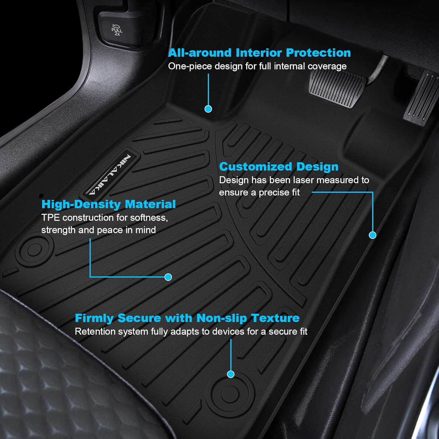 NIKALAIKA Alfombrillas para Honda CR-V CRV 2023-2024 (incluye híbrido), protección para todo tipo de clima, forros de goma TPE para Honda CRV 2023