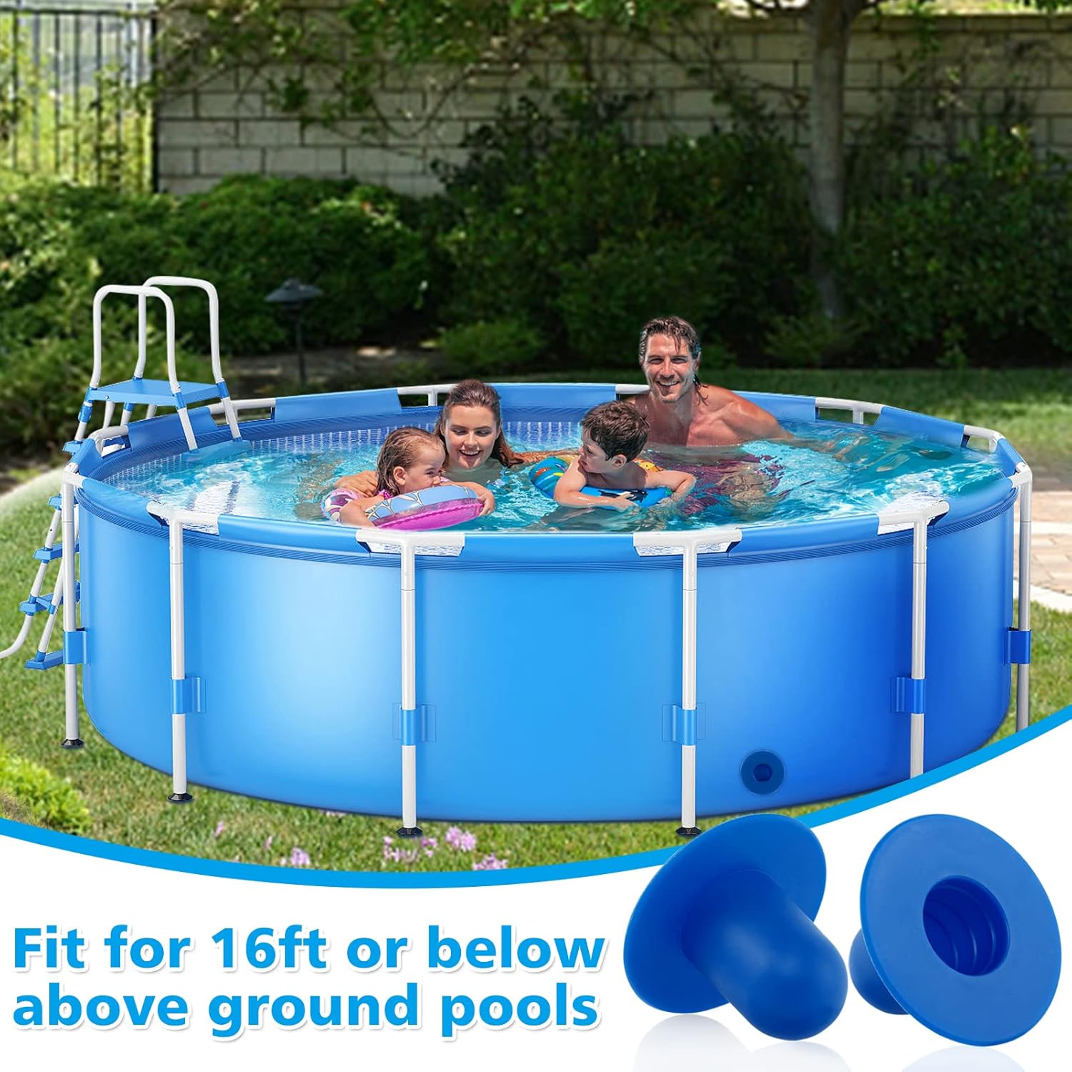 Tapones de piscina para piscina sobre el suelo, 6 tapones de tope de piscina, tapones de orificio de bomba de filtro de piscina, aptos para Intex