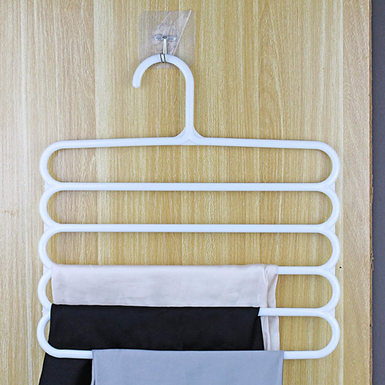 Perchas multiusos para ahorrar espacio, gancho de armario de 5 capas antideslizante que ahorra espacio para esposas de casa, color verde