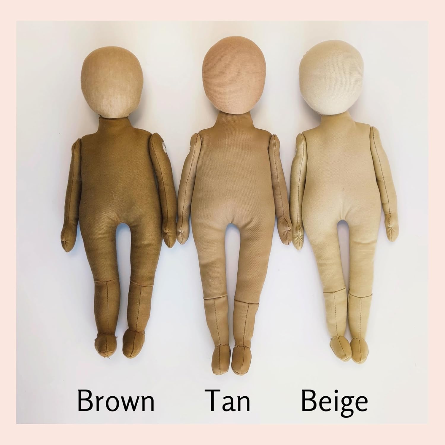 Personalized Ragdoll with Button Eyes, Custom Gift 12’in Stuffed Doll made of Cotton and Linen (Regular, Painted Feet, Brown)