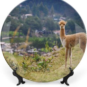 Plato decorativo de camello de animales para pared, plato tambaleante de cerámica para el hogar, con soporte de exhibición, decoración de mesa, Plato decorativo de camello de animales para pared, plato tambaleante de cerámica para el hogar, con soporte de exhibición, decoración de mesa,