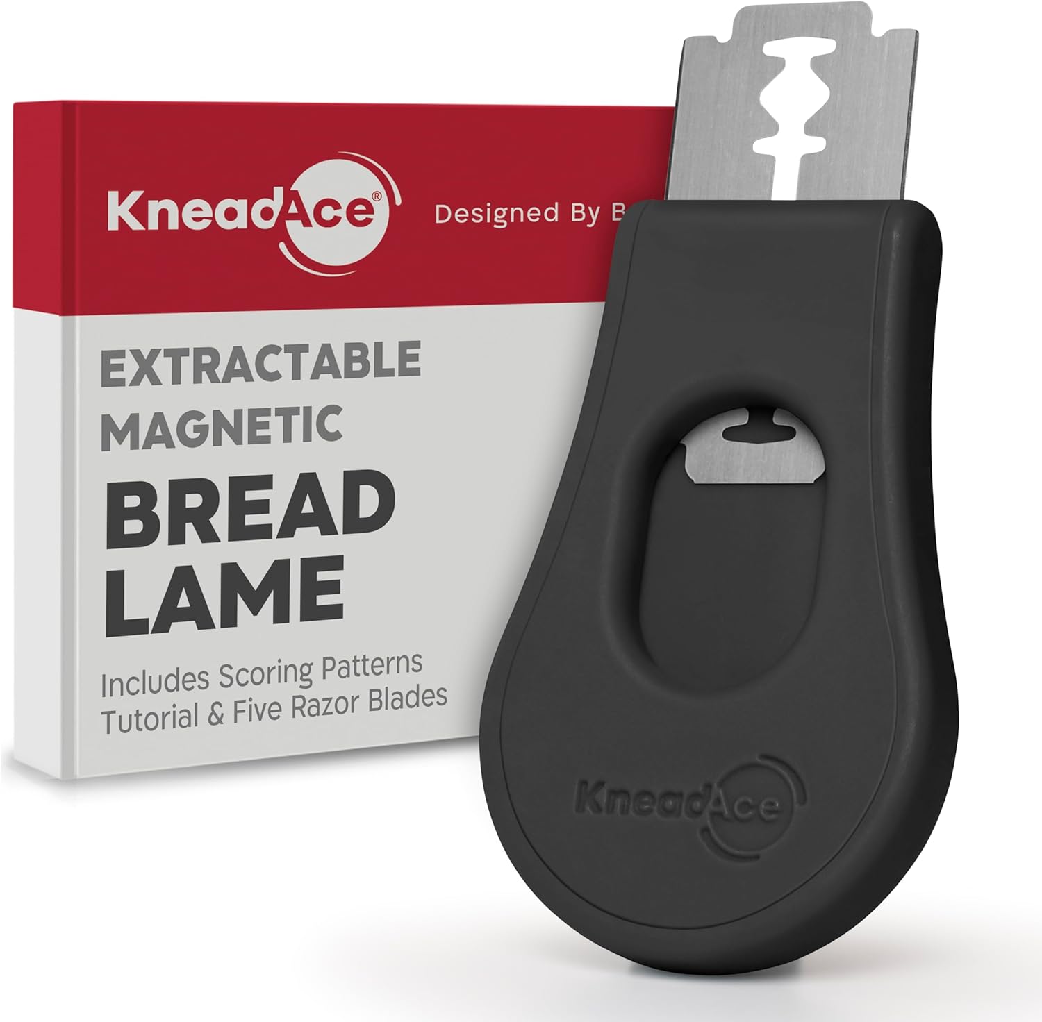 KNEADACE Herramienta de puntuación de masa coja de pan extraíble y magnética, herramienta profesional de puntuación de masa madre para hornear pan