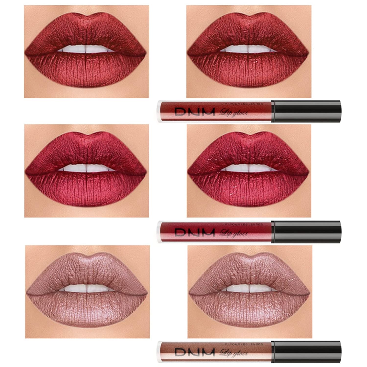 COOSA Kit de 3 vasos antiadherentes de lápiz labial líquido mate las 24 horas, impermeable, mate, de larga duración, para mujeres, juego de