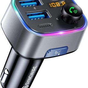 Syncwire Bluetooth 5.3 Transmisor FM Adaptador de coche 48W (PD 36W y 12W) Interruptor de luz Bajo Profundo HiFi Carga Rápida Adaptador de Música de Syncwire Bluetooth 5.3 Transmisor FM Adaptador de coche 48W (PD 36W y 12W) Interruptor de luz Bajo Profundo HiFi Carga Rápida Adaptador de Música de