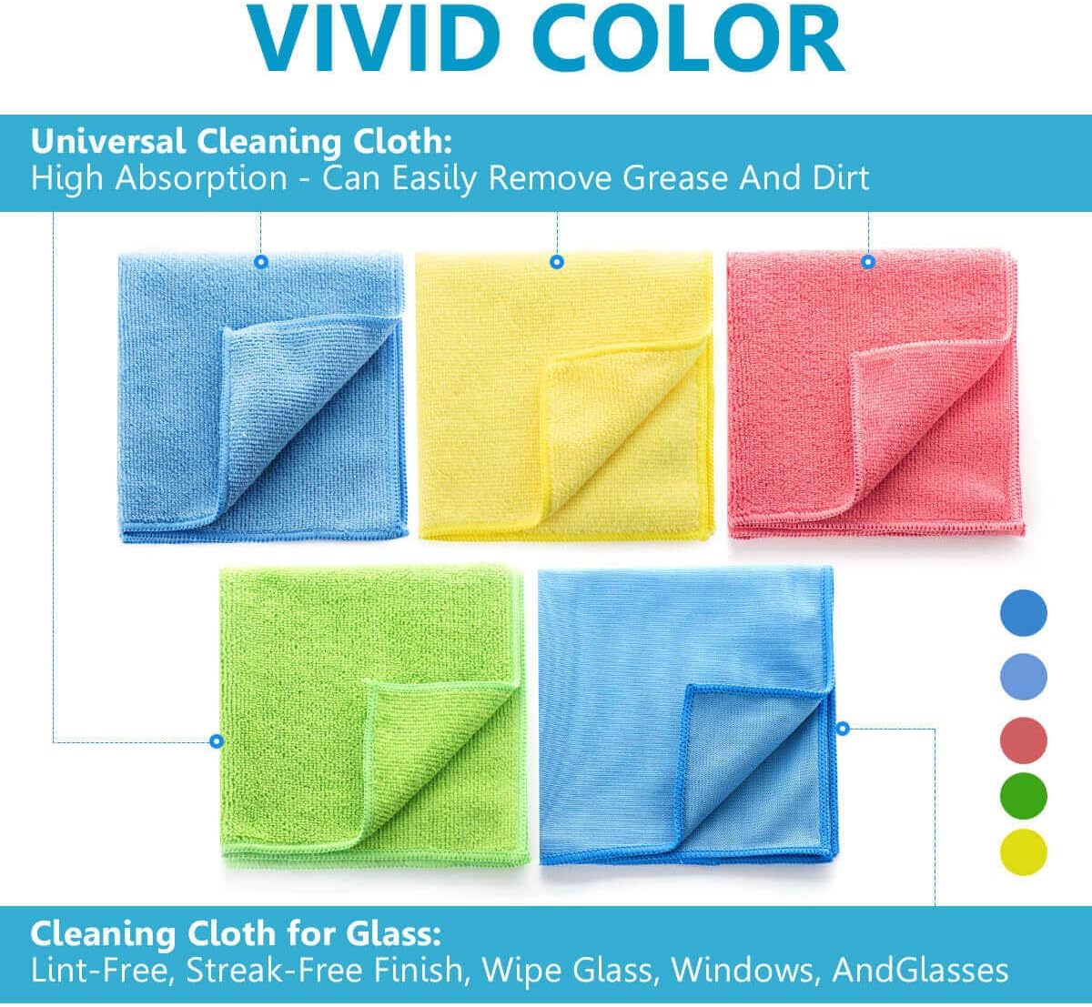 Paños de limpieza de microfibra, toalla altamente absorbente, paño suave reutilizable para la cocina del hogar, trapo de pulido sin pelusa y sin