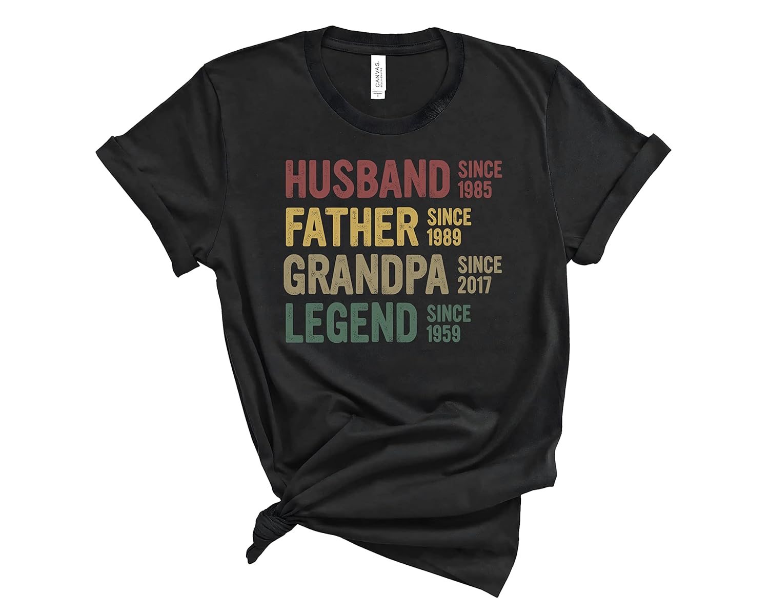 Personalized Date Husband Father Grandpa Legend Shirt, Creative Fathers Day Gift T-Shirt, Customized Parent Husband Since T-shirt, Gift for Dad,