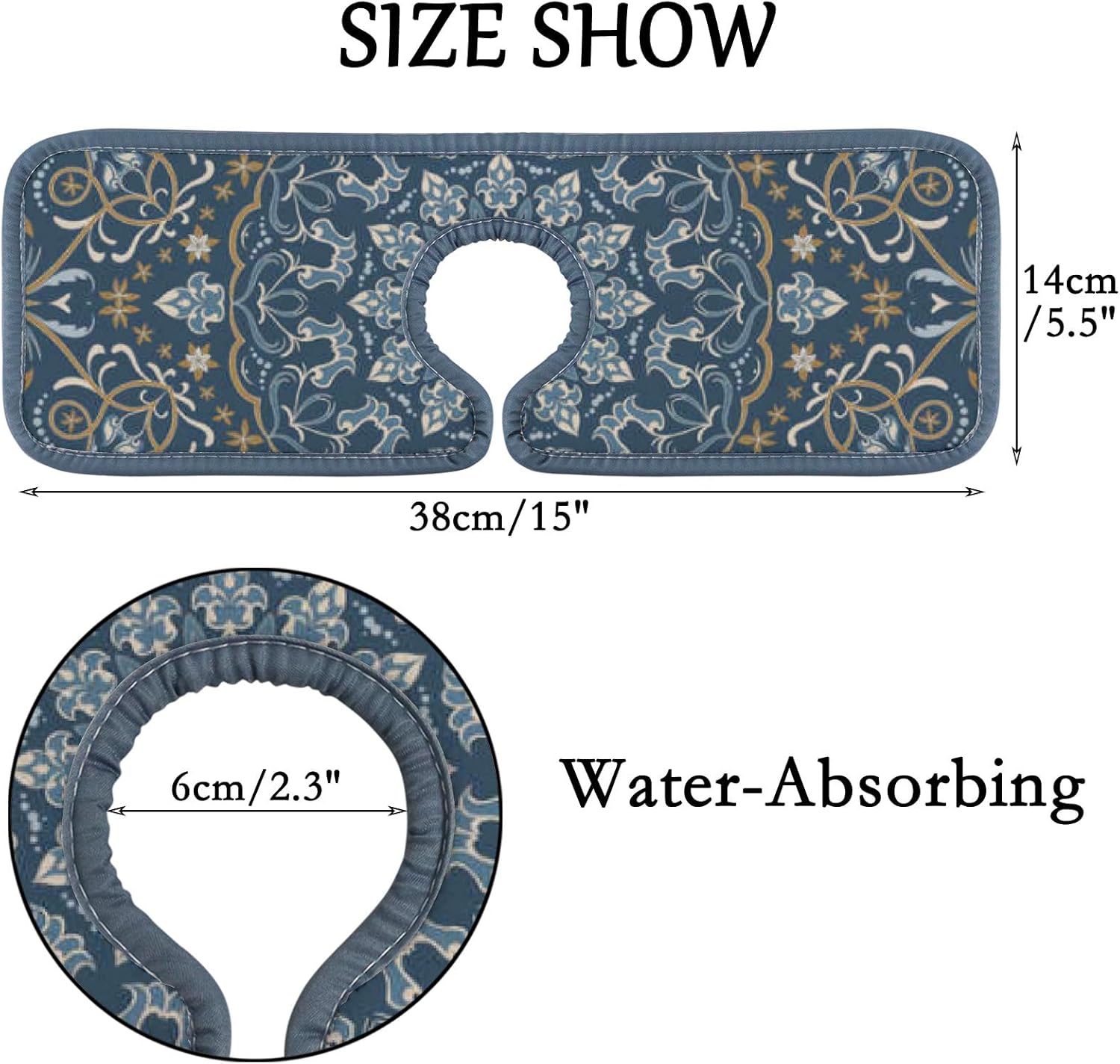 Almohadillas absorbentes de agua para grifo de microfibra de 15 pulgadas, tapete de secado de platos, protector contra salpicaduras, colector de