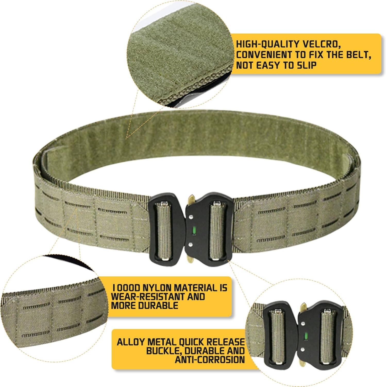 TWINFALCONS Molle Battle Belt Tactical Belt 2 Inch Law Enforcement Battle Belt Quick Release Duty Belt with 1.75″ Inner Belt
