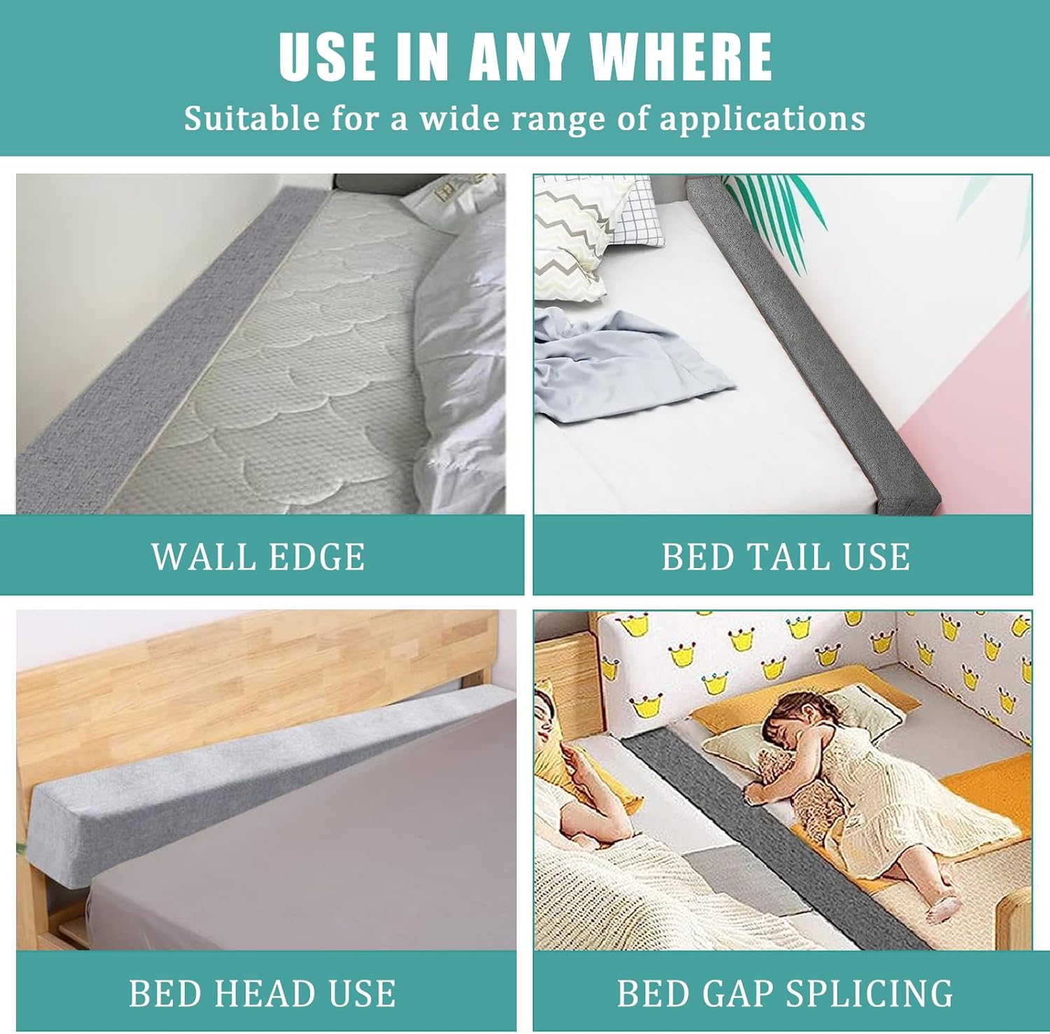 Relleno de huecos de cama para cabecero, relleno de espacio para cama individualmatrimonialking, extensor de colchón grueso entre colchón y cabecera
