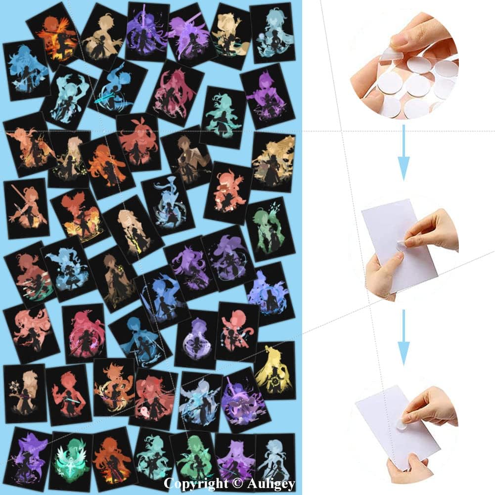 Genshin Kit de collage de pared para decoración de dormitorio, póster estético de anime, regalo para adolescentes y niñas, regalo para entusiastas