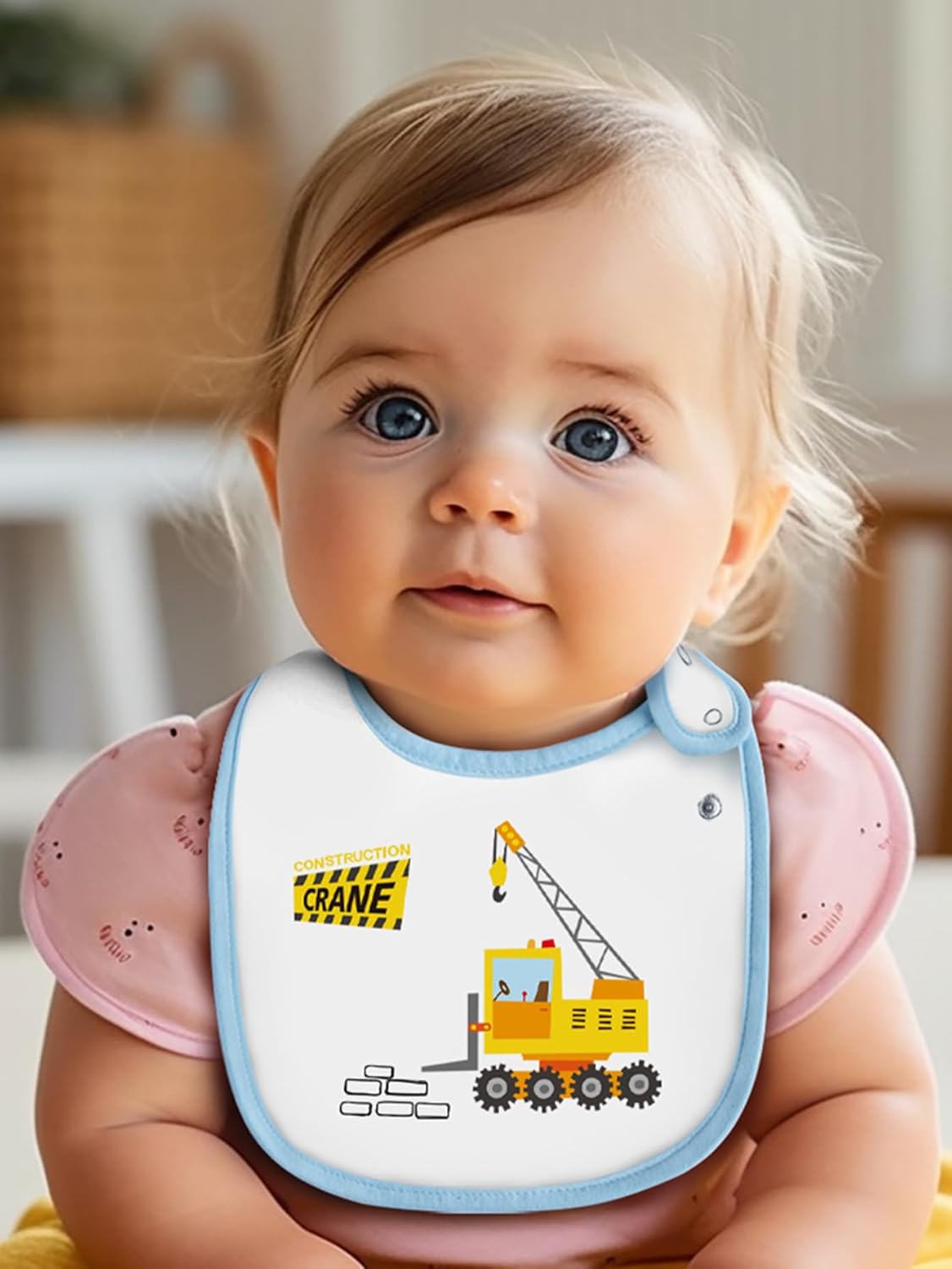 Maiwa Paquete de 6 baberos de algodón impermeables con broches para bebés, niños y niñas, dentición babeo y alimentación