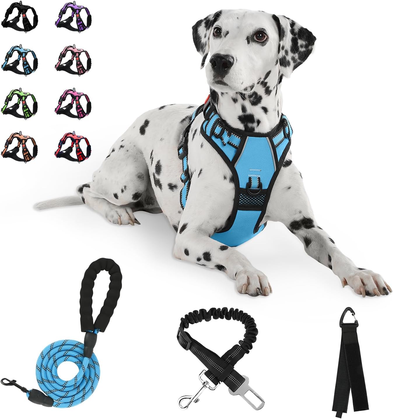 FURRYFECTION Arnés sin tirones para perro, arnés de chaleco reflectante con correa para no estrangulamiento, chaleco acolchado suave para perro,