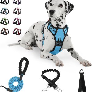 FURRYFECTION Arnés sin tirones para perro, arnés de chaleco reflectante con correa para no estrangulamiento, chaleco acolchado suave para perro, FURRYFECTION Arnés sin tirones para perro, arnés de chaleco reflectante con correa para no estrangulamiento, chaleco acolchado suave para perro,