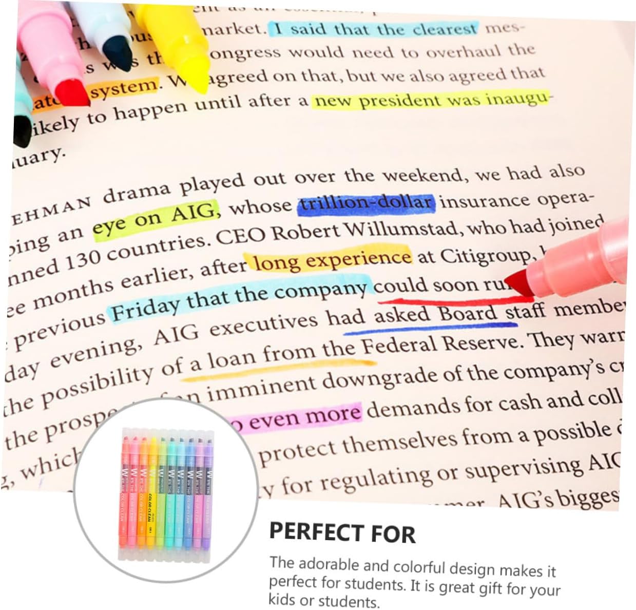 MAGICLULU 10 Uds. Resaltador borrable Estudiantes Papelería Marcador Pastel Líquido Resaltador Líquido Resaltadores Pluma Plástico Uso Estudiante